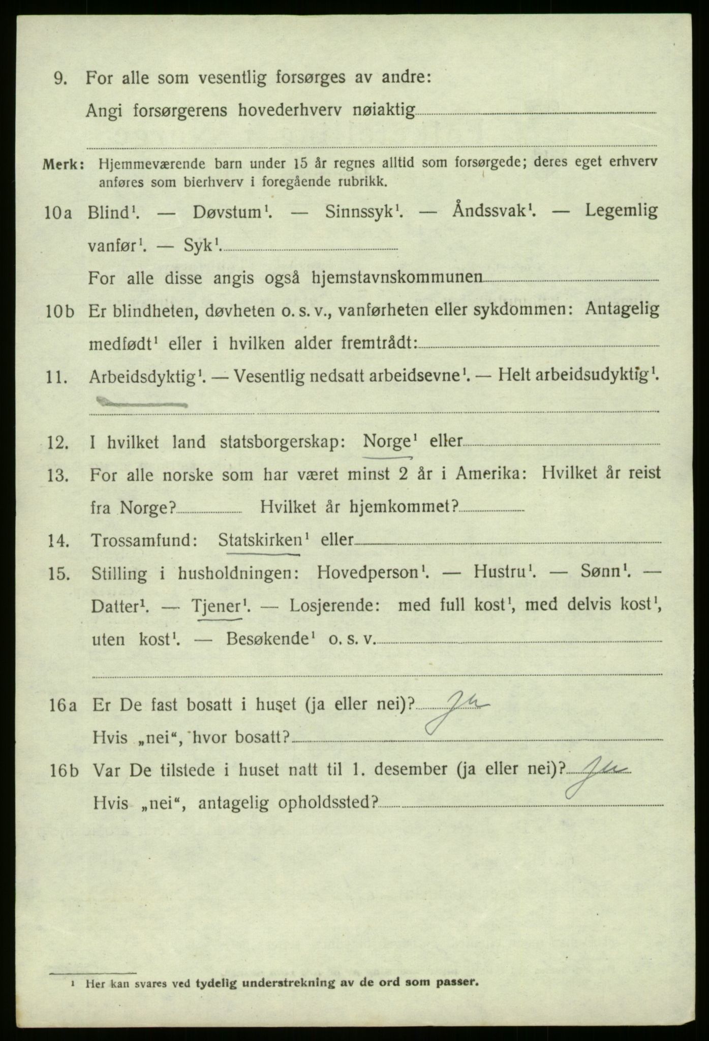 SAB, 1920 census for Fjaler, 1920, p. 3012