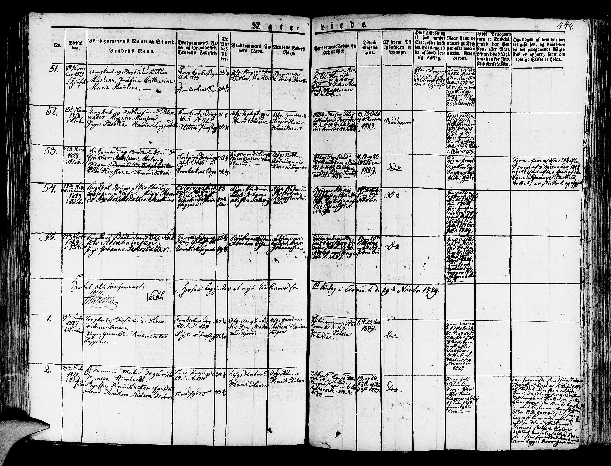 Korskirken sokneprestembete, SAB/A-76101/H/Haa/L0014: Parish register (official) no. A 14, 1823-1835, p. 446