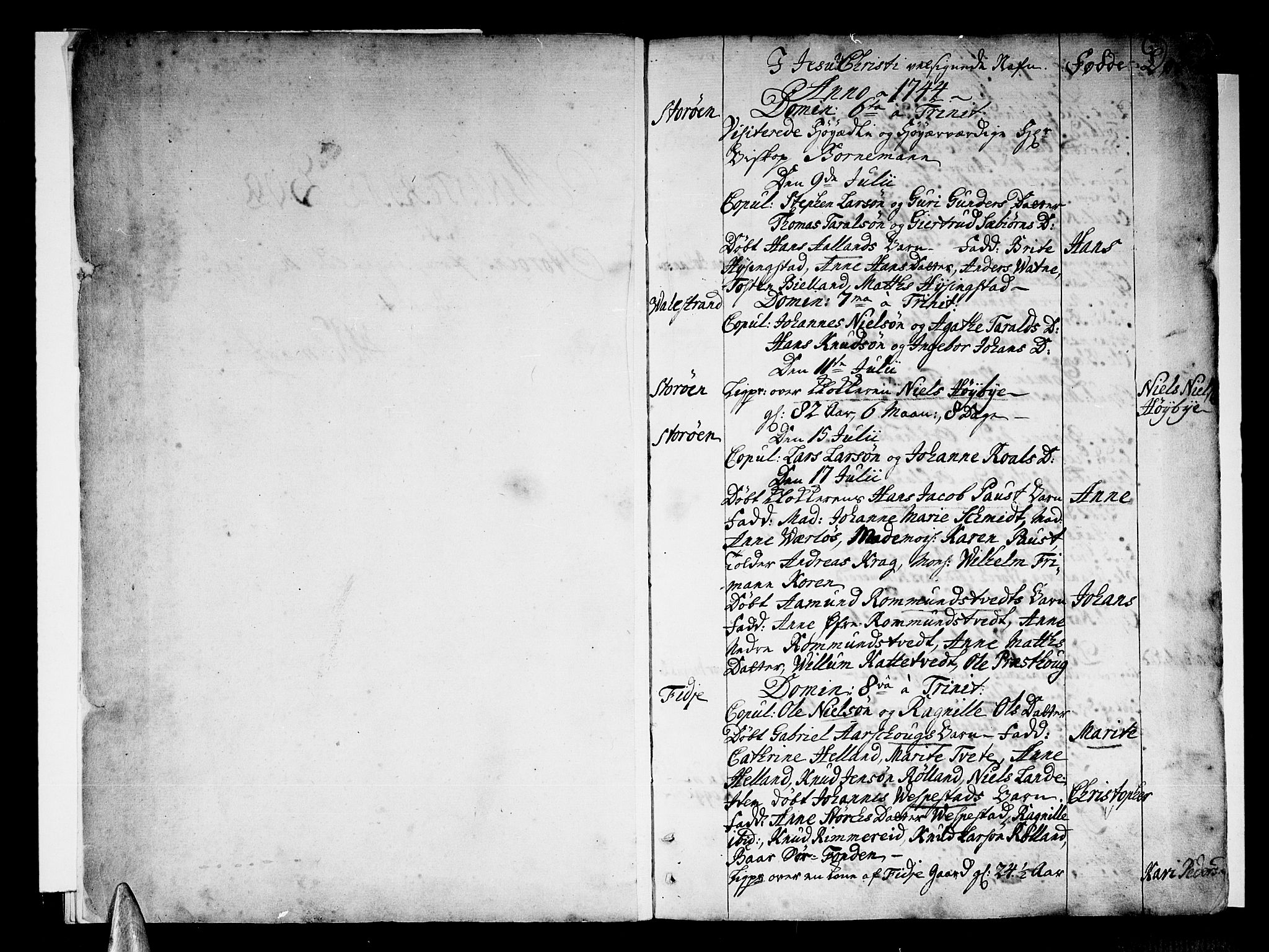 Stord sokneprestembete, SAB/A-78201/H/Haa: Parish register (official) no. A 2, 1744-1777, p. 2