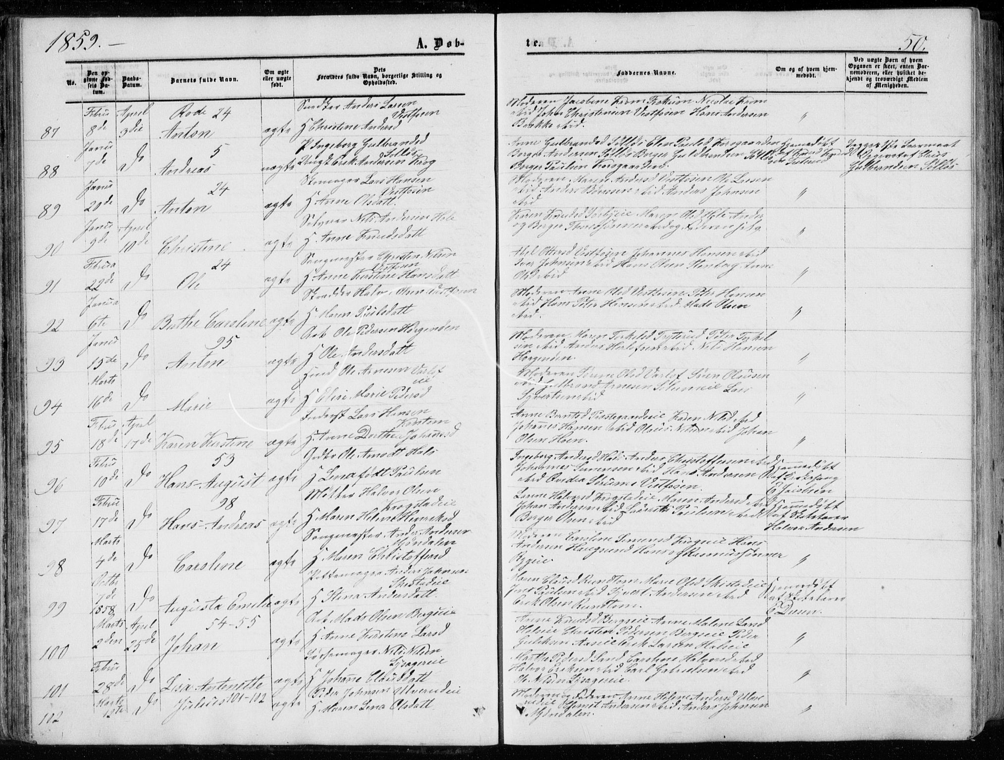 Eiker kirkebøker, AV/SAKO-A-4/G/Ga/L0003: Parish register (copy) no. I 3, 1856-1871, p. 50