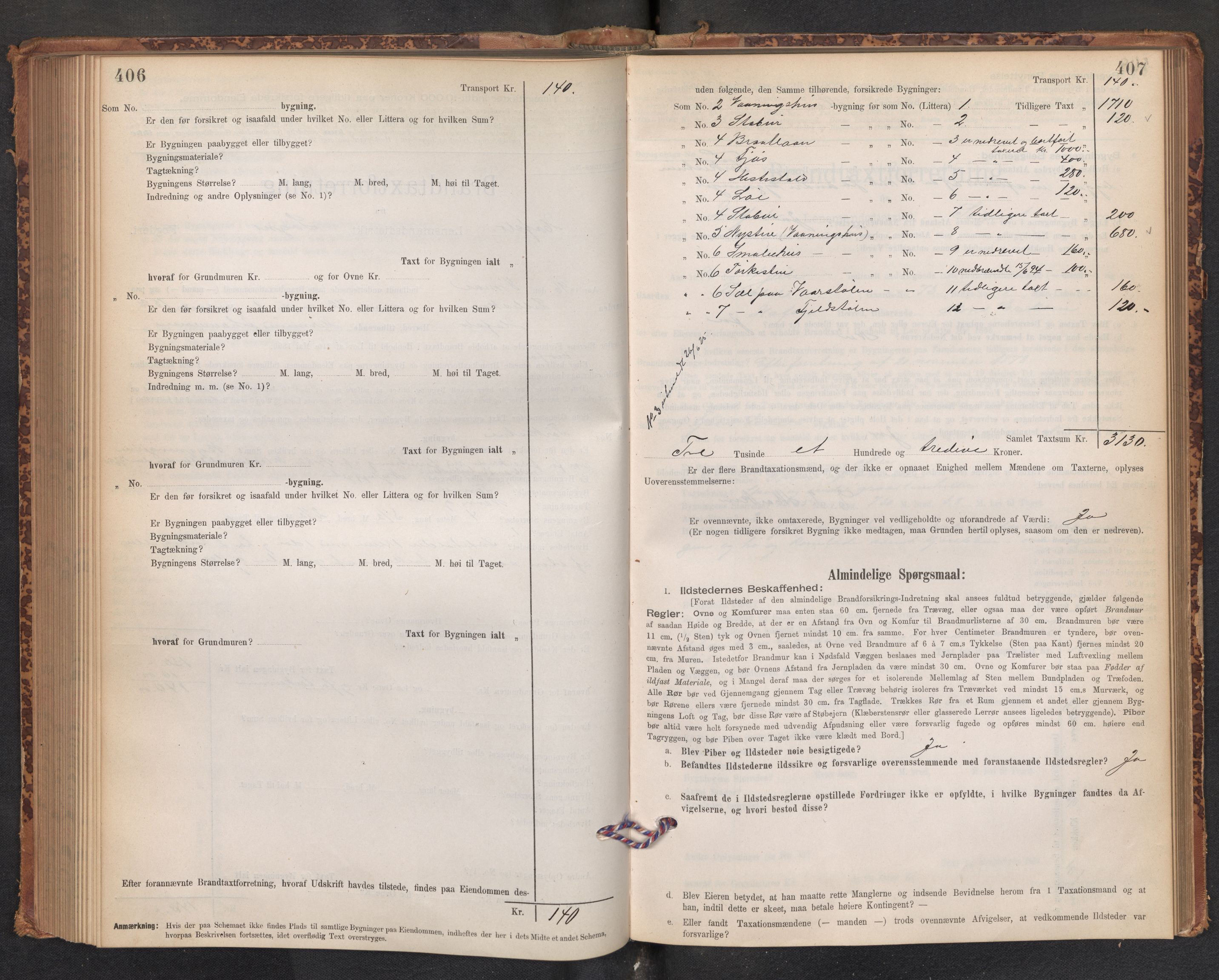 Lensmannen i Hafslo, AV/SAB-A-28001/0012/L0006: Branntakstprotokoll, skjematakst, 1895-1904, p. 406-407