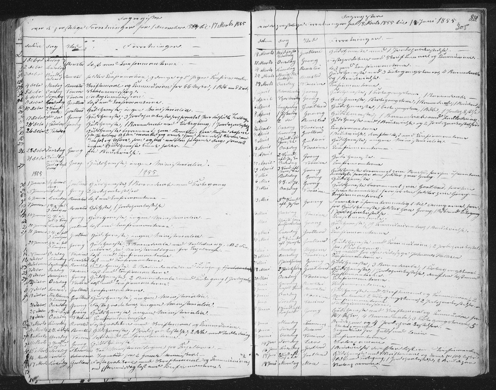 Ministerialprotokoller, klokkerbøker og fødselsregistre - Nord-Trøndelag, SAT/A-1458/758/L0513: Parish register (official) no. 758A02 /1, 1839-1868, p. 305