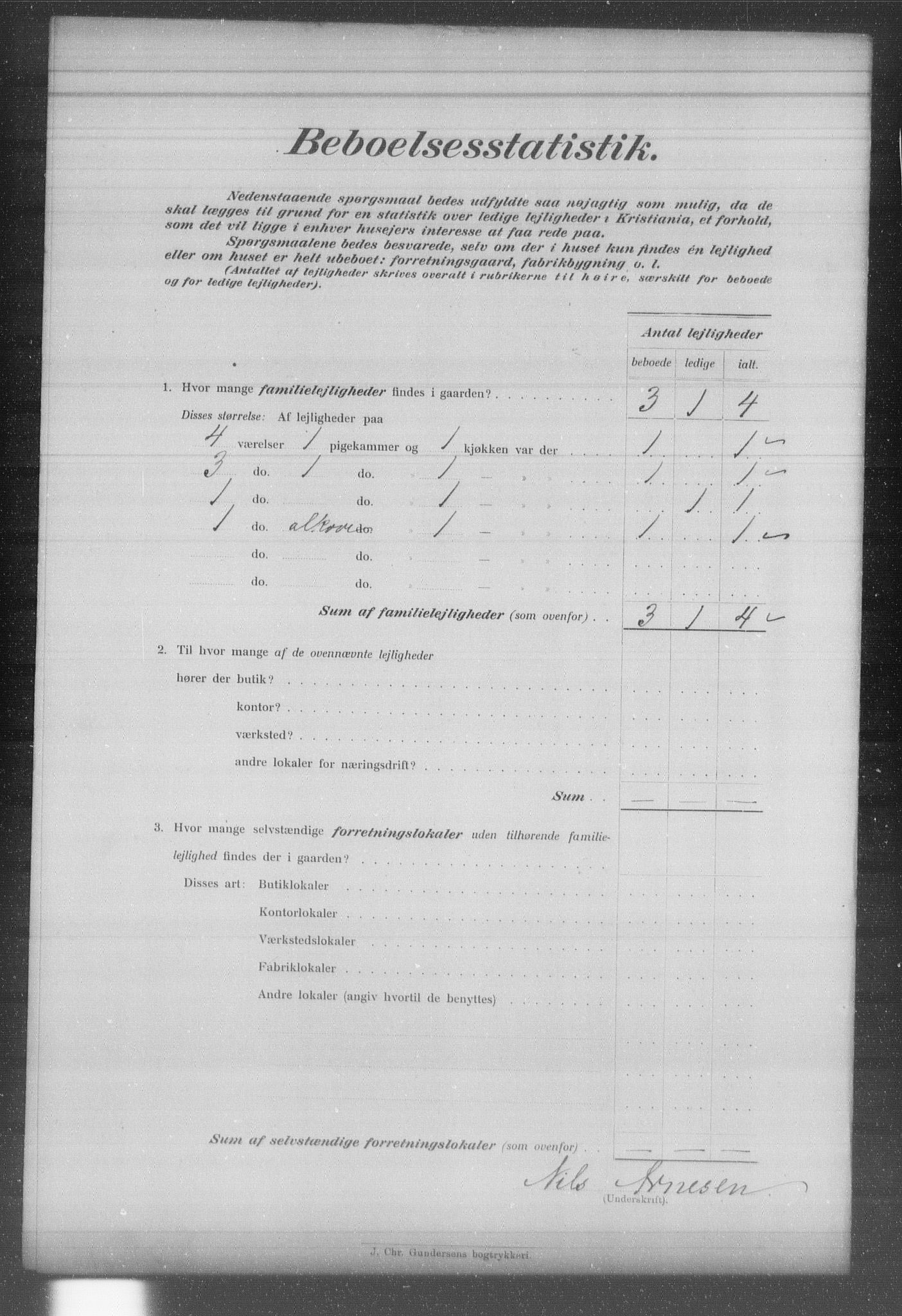 OBA, Municipal Census 1903 for Kristiania, 1903, p. 1398