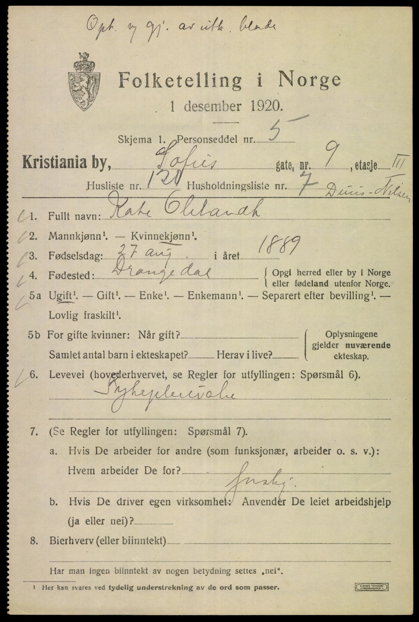 SAO, 1920 census for Kristiania, 1920, p. 524759