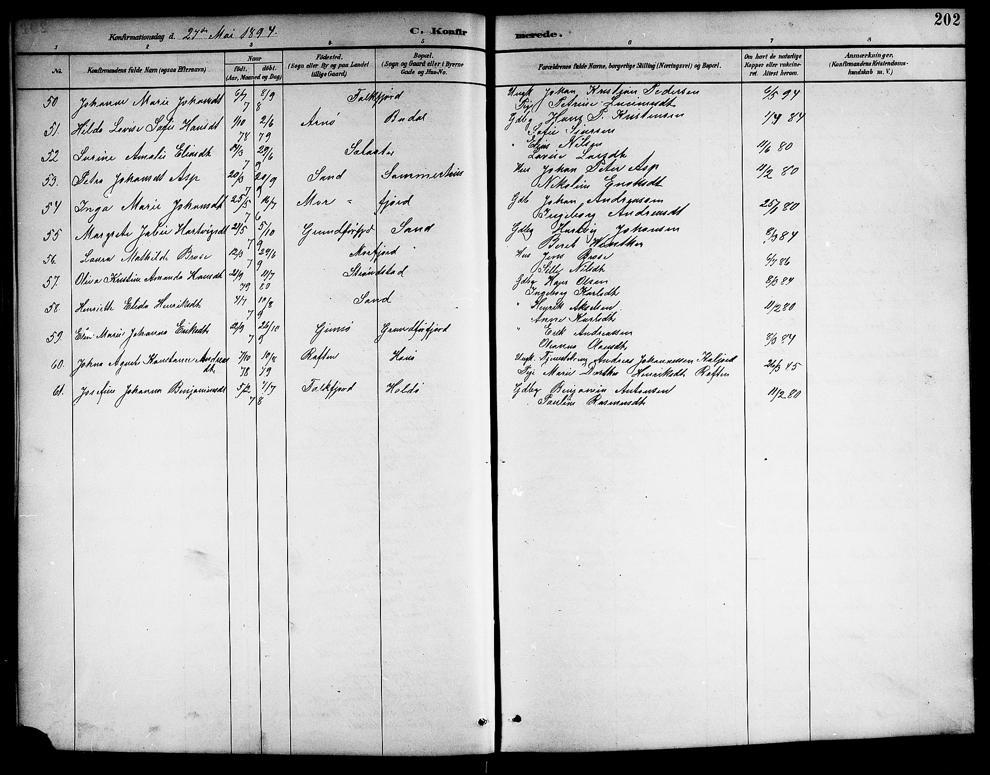 Ministerialprotokoller, klokkerbøker og fødselsregistre - Nordland, AV/SAT-A-1459/888/L1268: Parish register (copy) no. 888C06, 1891-1908, p. 202