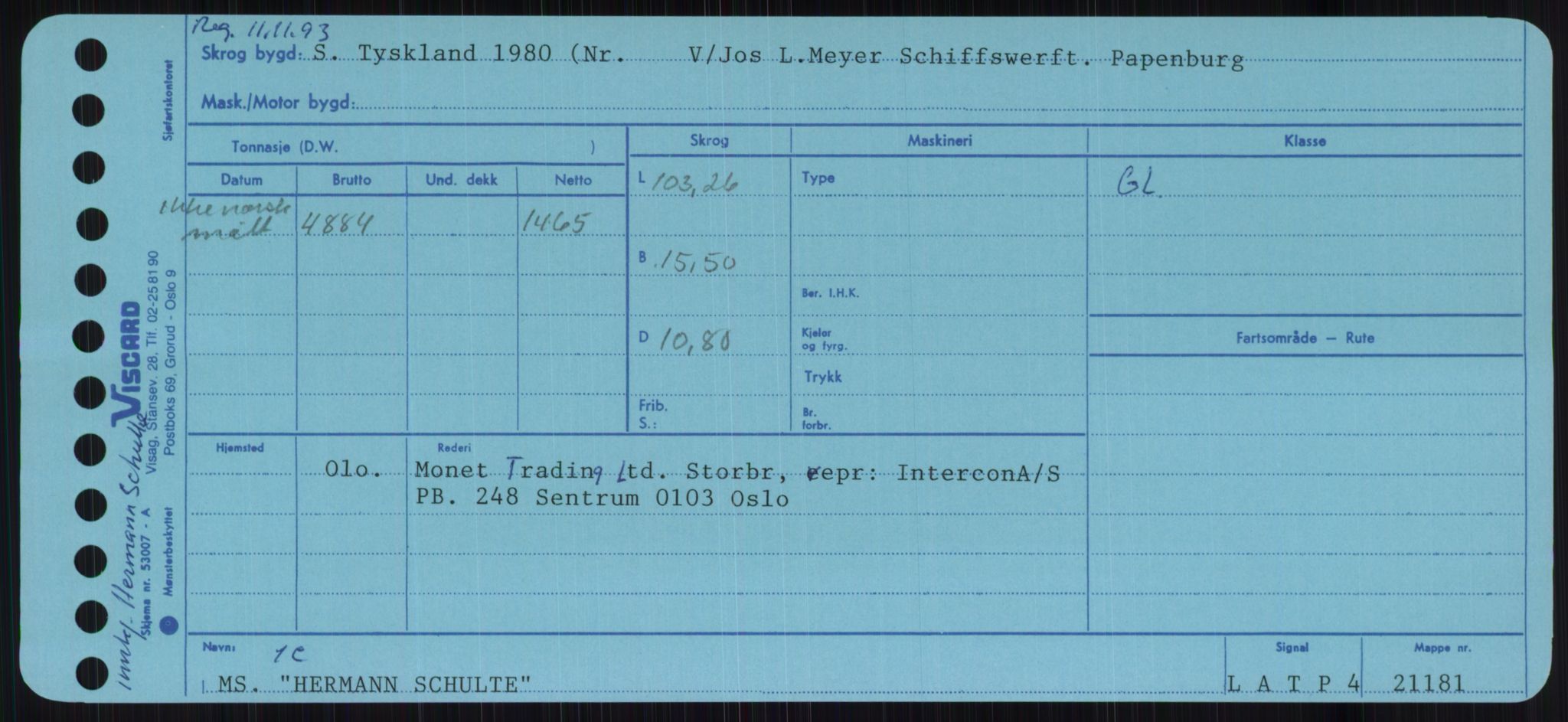 Sjøfartsdirektoratet med forløpere, Skipsmålingen, RA/S-1627/H/Ha/L0002/0002: Fartøy, Eik-Hill / Fartøy, G-Hill, p. 857