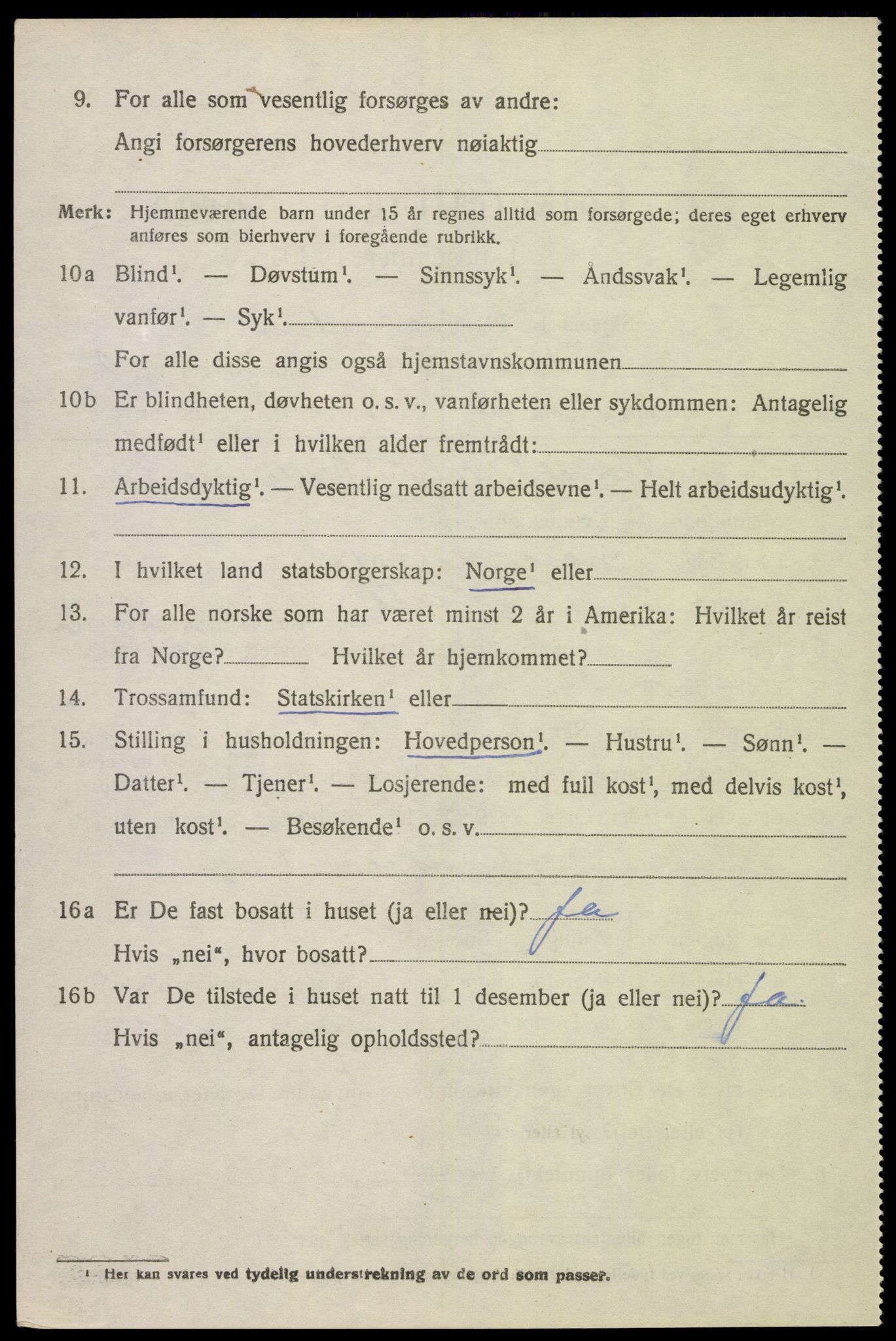 SAK, 1920 census for Herad, 1920, p. 1273