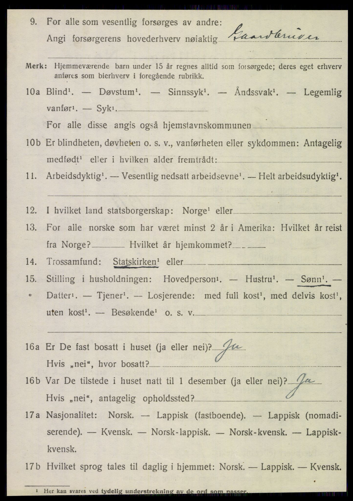 SAT, 1920 census for Hattfjelldal, 1920, p. 2289