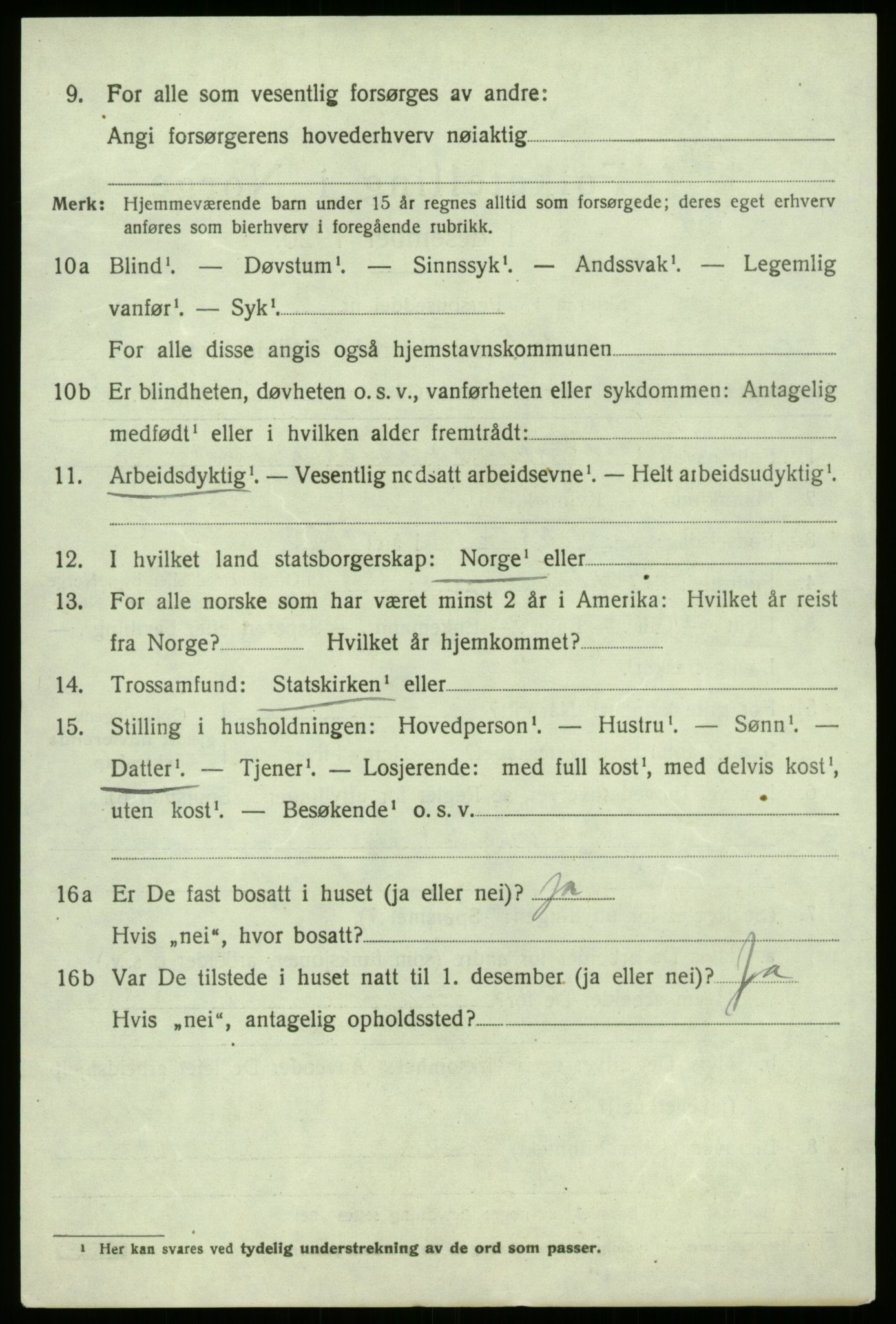 SAB, 1920 census for Lærdal, 1920, p. 1233