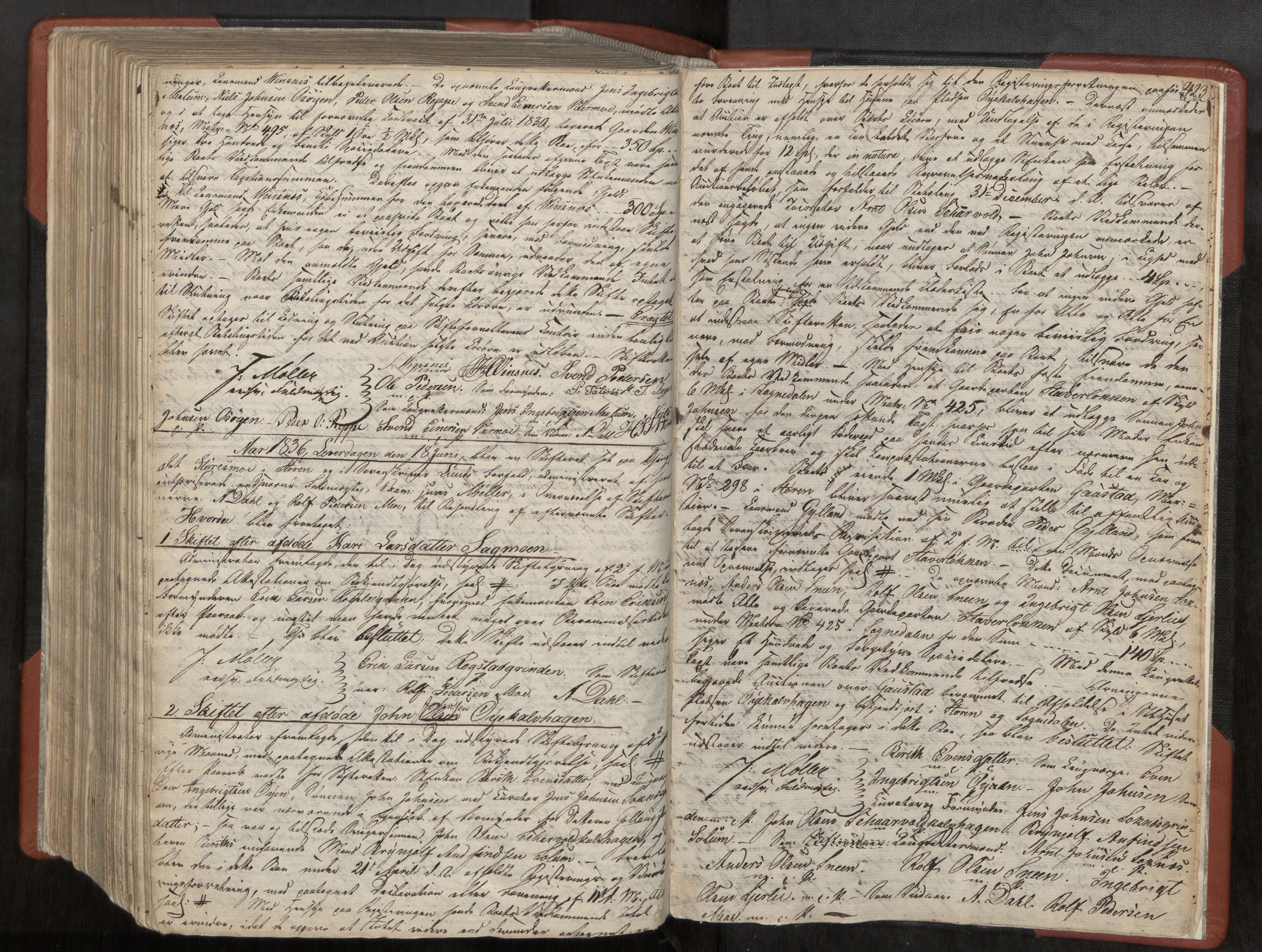Gauldal sorenskriveri, AV/SAT-A-0014/1/3/3B/L0002: Skiftebehandlingsprotokoll, 1823-1836, p. 423