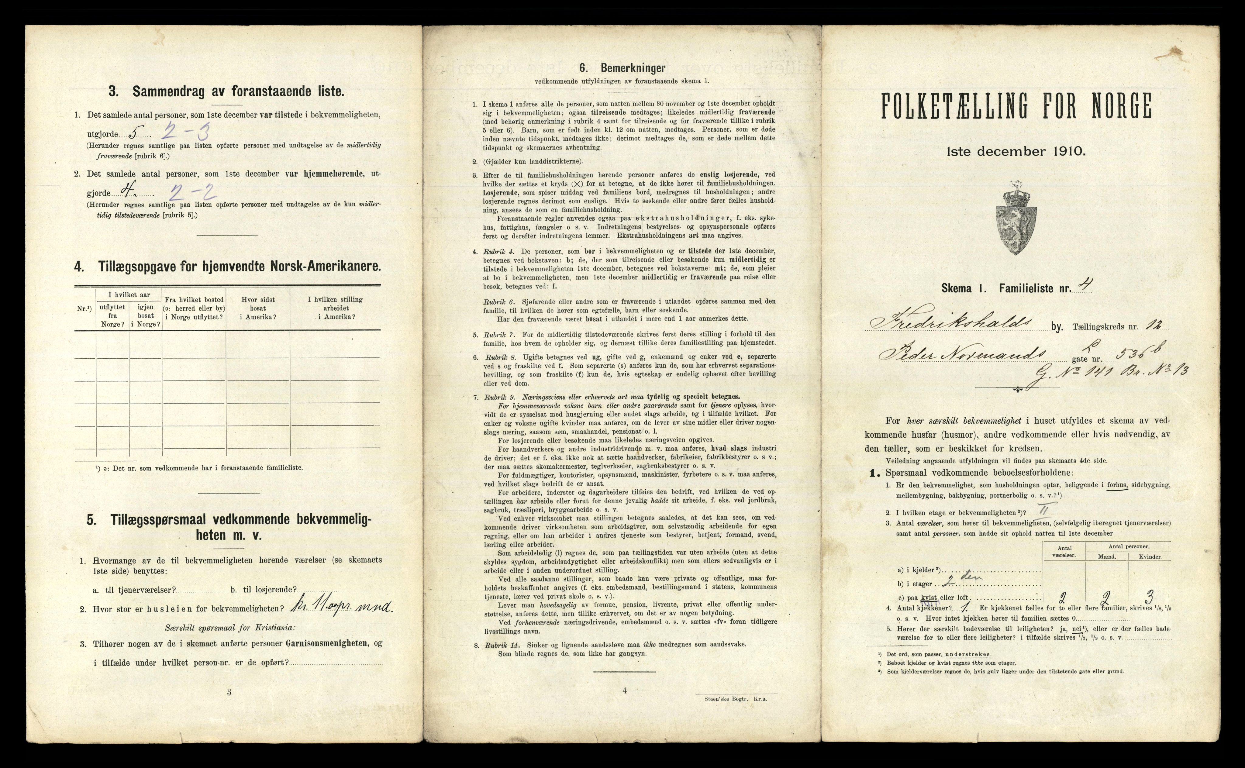 RA, 1910 census for Fredrikshald, 1910, p. 4290