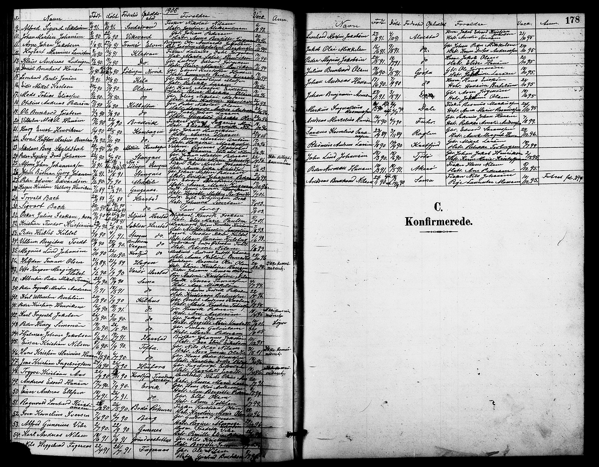 Trondenes sokneprestkontor, AV/SATØ-S-1319/H/Hb/L0011klokker: Parish register (copy) no. 11, 1891-1906, p. 178