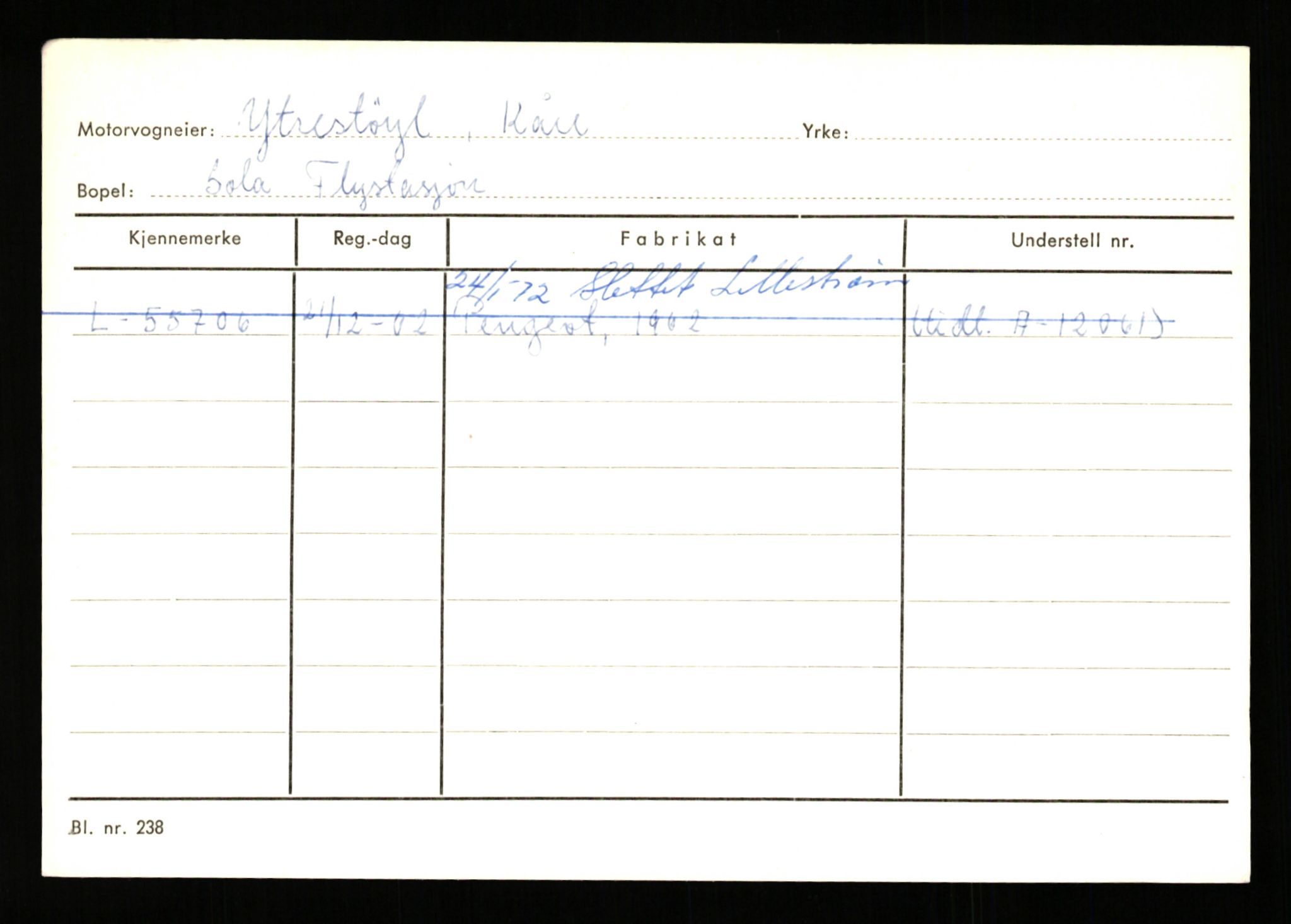 Stavanger trafikkstasjon, SAST/A-101942/0/H/L0043: Viste - Øksendal, 1930-1971, p. 1583