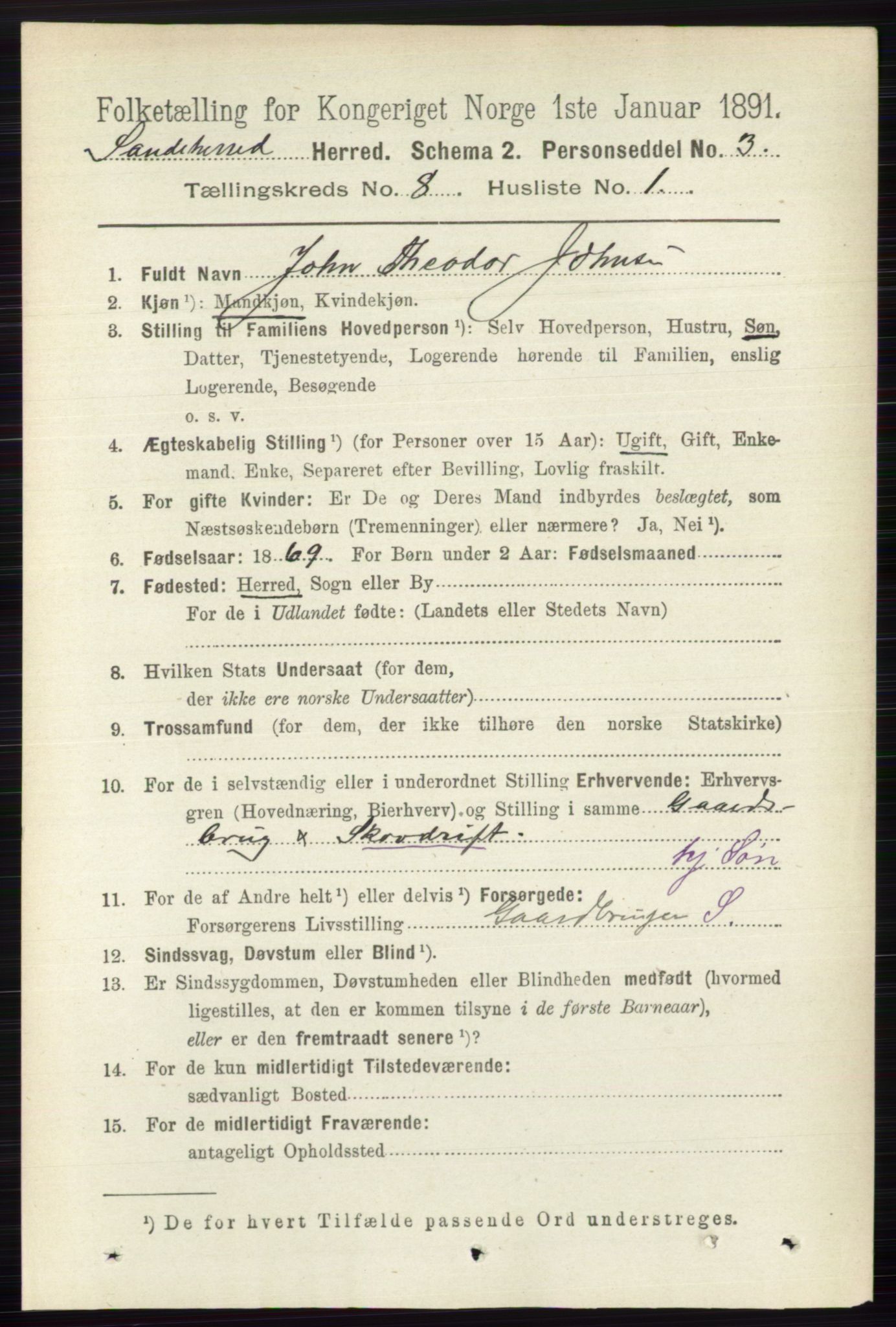 RA, 1891 census for 0724 Sandeherred, 1891, p. 4830