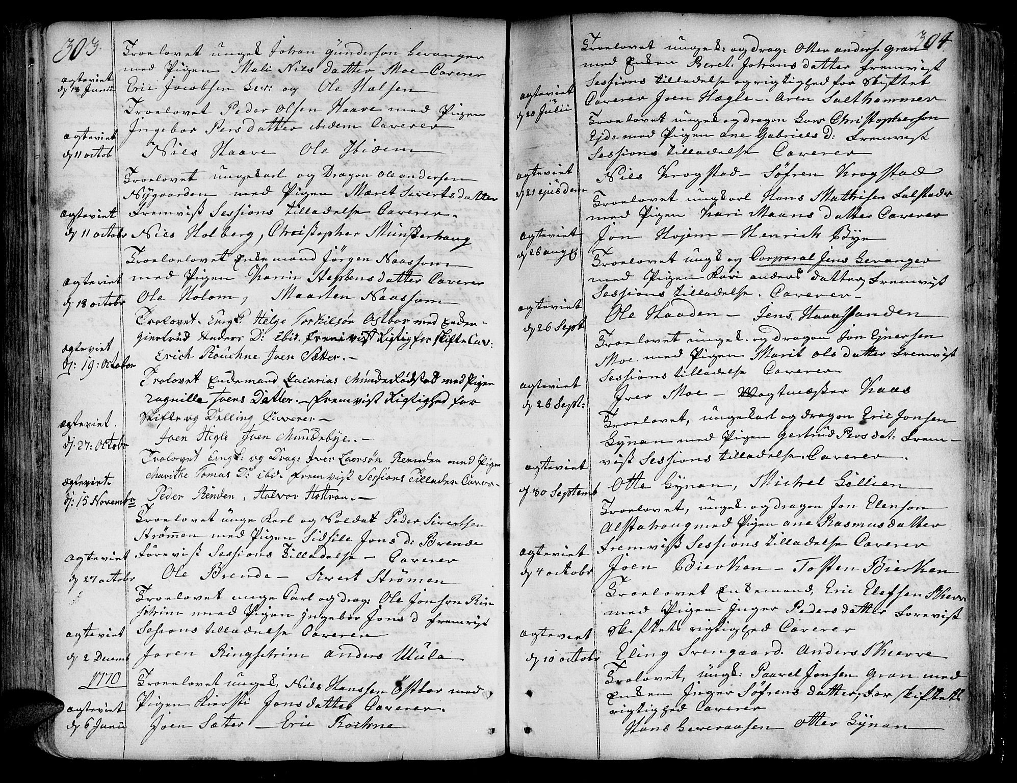 Ministerialprotokoller, klokkerbøker og fødselsregistre - Nord-Trøndelag, SAT/A-1458/717/L0141: Parish register (official) no. 717A01, 1747-1803, p. 303-304