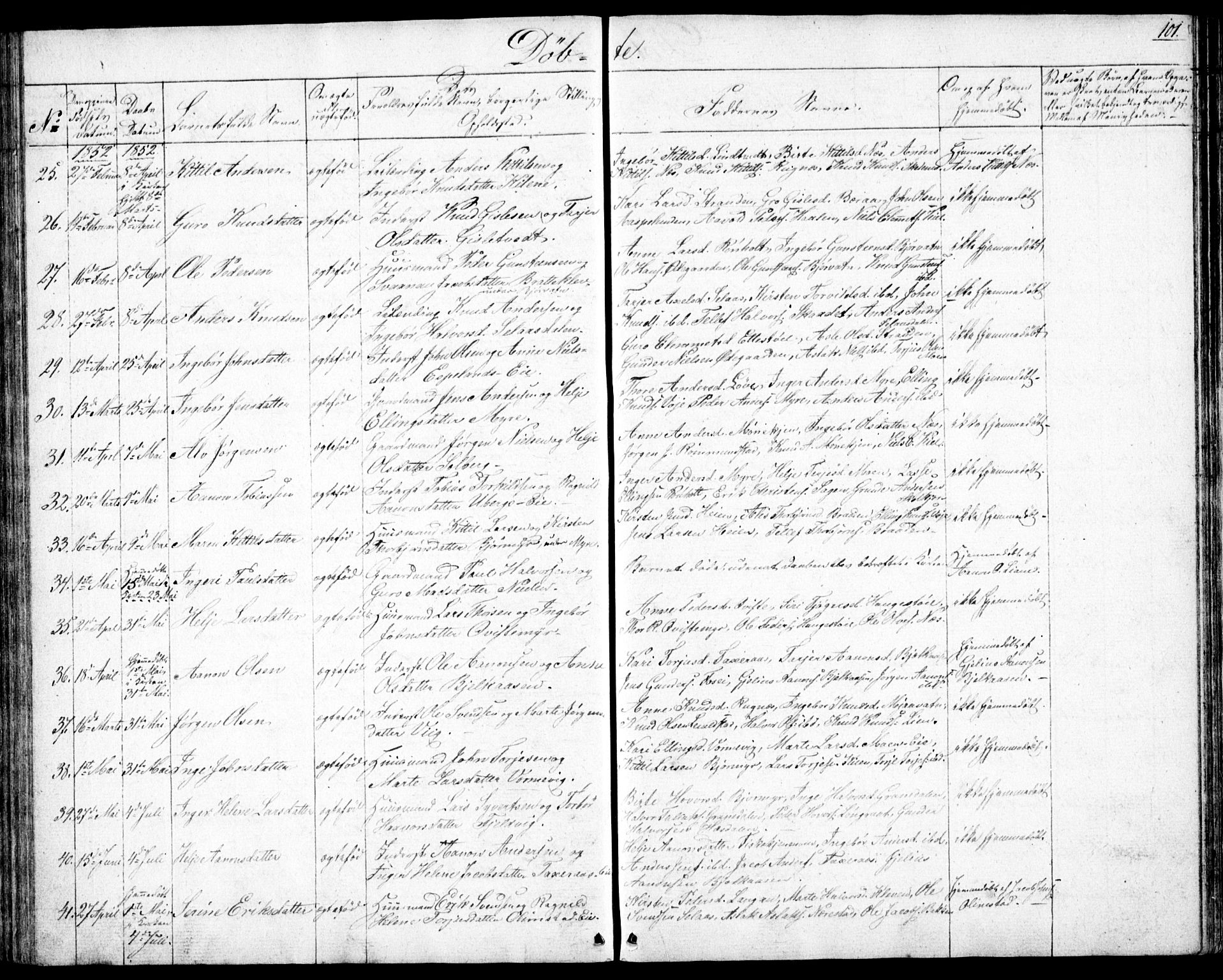 Gjerstad sokneprestkontor, AV/SAK-1111-0014/F/Fb/Fbb/L0002: Parish register (copy) no. B 2, 1831-1862, p. 101