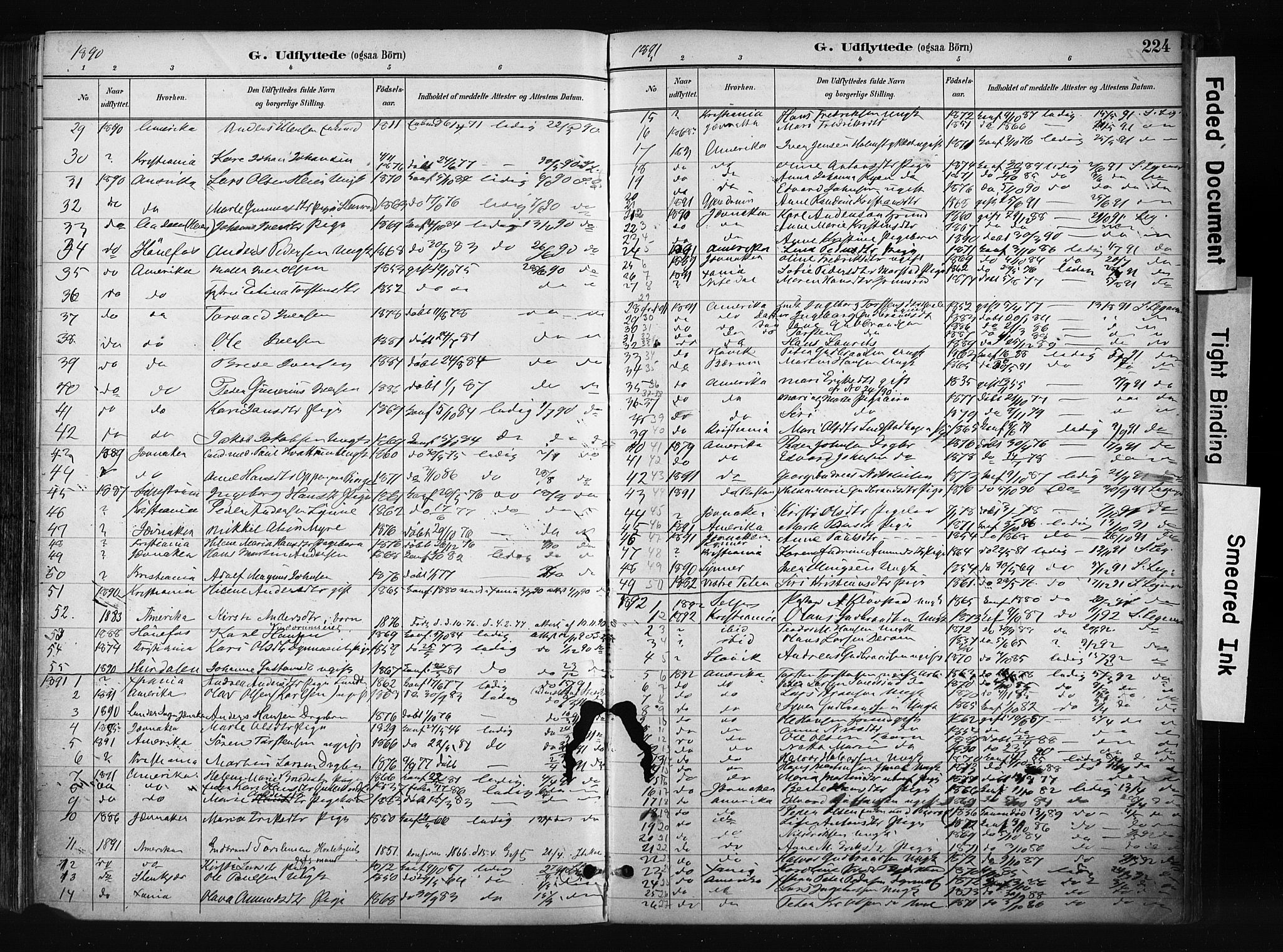 Gran prestekontor, SAH/PREST-112/H/Ha/Haa/L0017: Parish register (official) no. 17, 1889-1897, p. 224