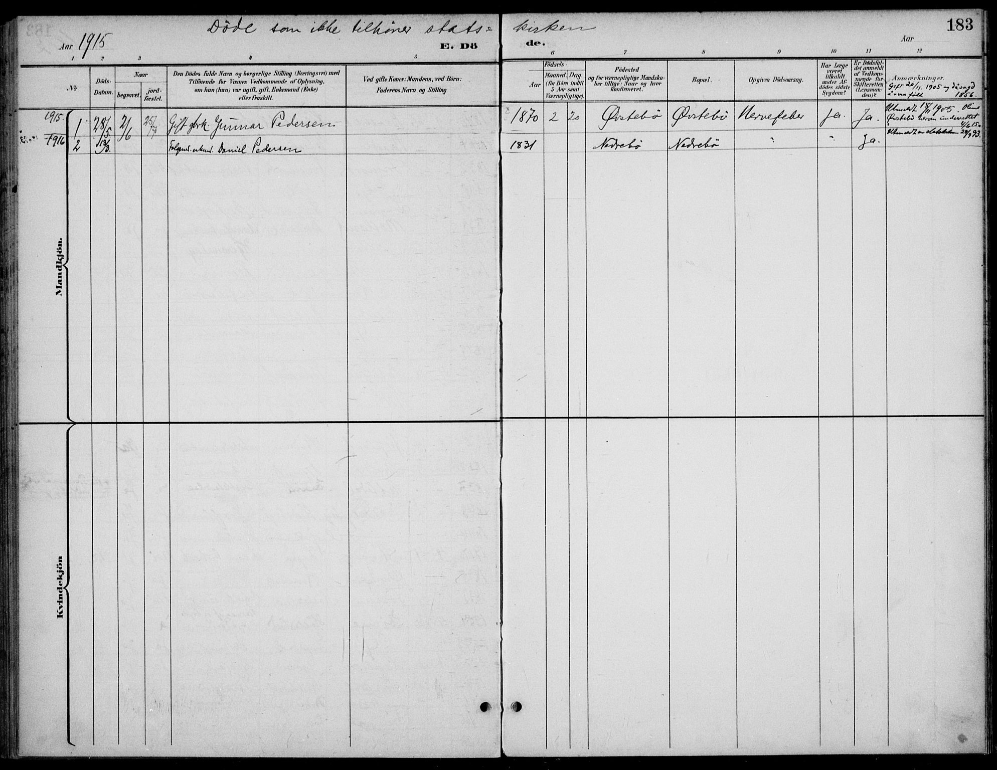 Høgsfjord sokneprestkontor, SAST/A-101624/H/Ha/Haa/L0007: Parish register (official) no. A 7, 1898-1917, p. 183