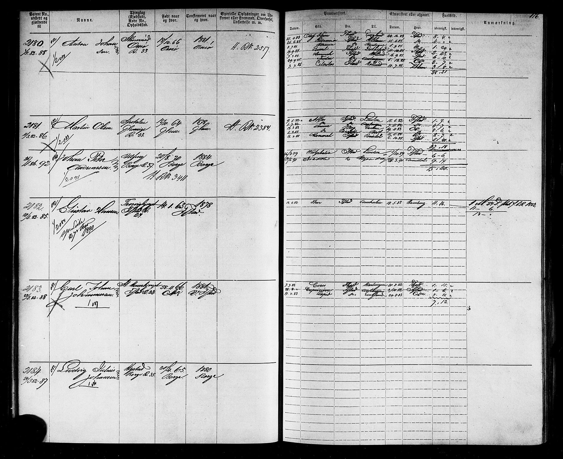 Fredrikstad mønstringskontor, SAO/A-10569b/F/Fc/Fca/L0005: Annotasjonsrulle, 1884-1899, p. 150