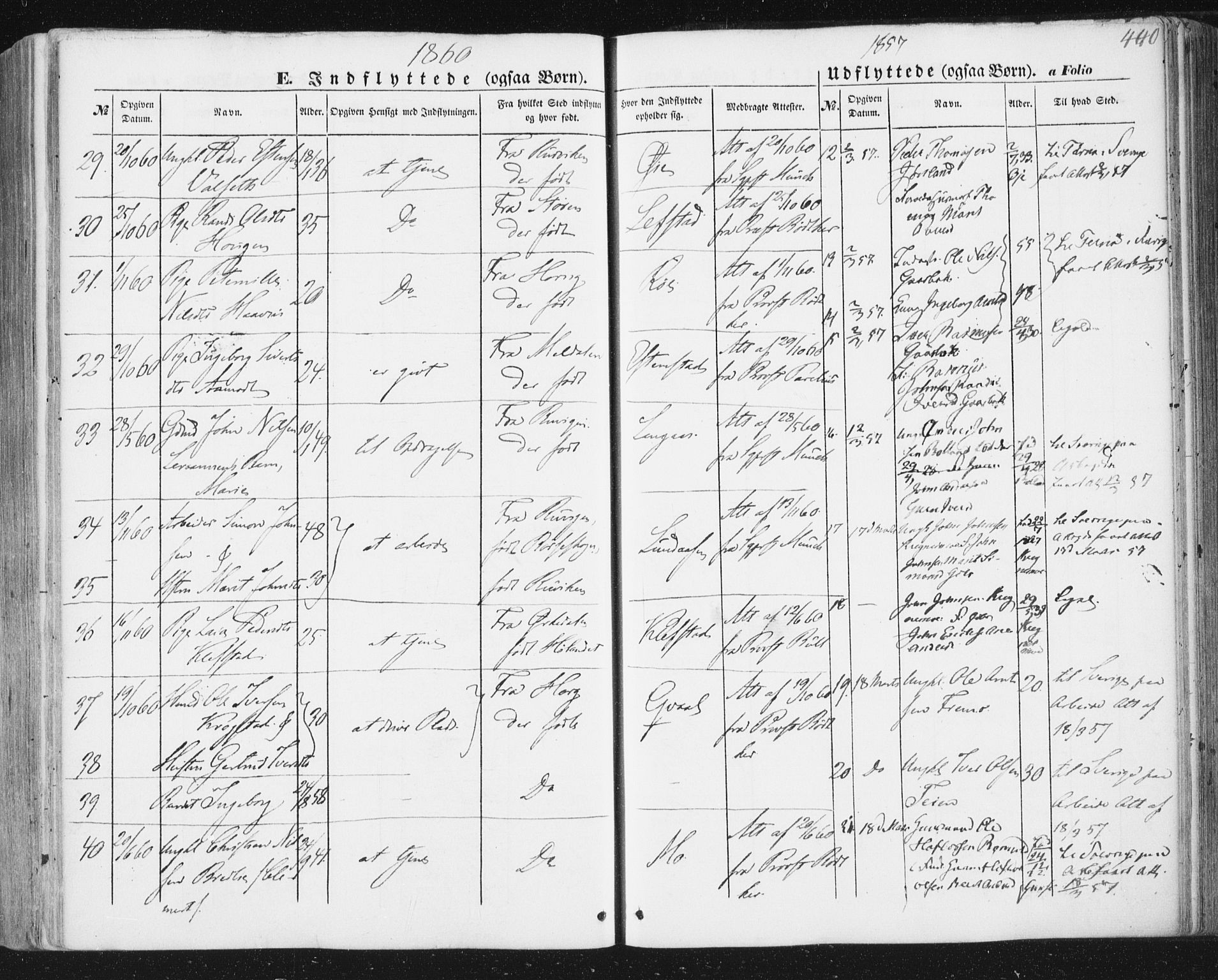 Ministerialprotokoller, klokkerbøker og fødselsregistre - Sør-Trøndelag, AV/SAT-A-1456/691/L1076: Parish register (official) no. 691A08, 1852-1861, p. 440