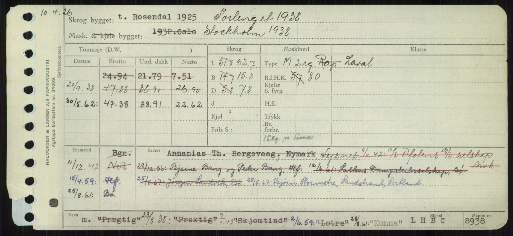 Sjøfartsdirektoratet med forløpere, Skipsmålingen, RA/S-1627/H/Ha/L0003/0002: Fartøy, Hilm-Mar / Fartøy, Kom-Mar, p. 101