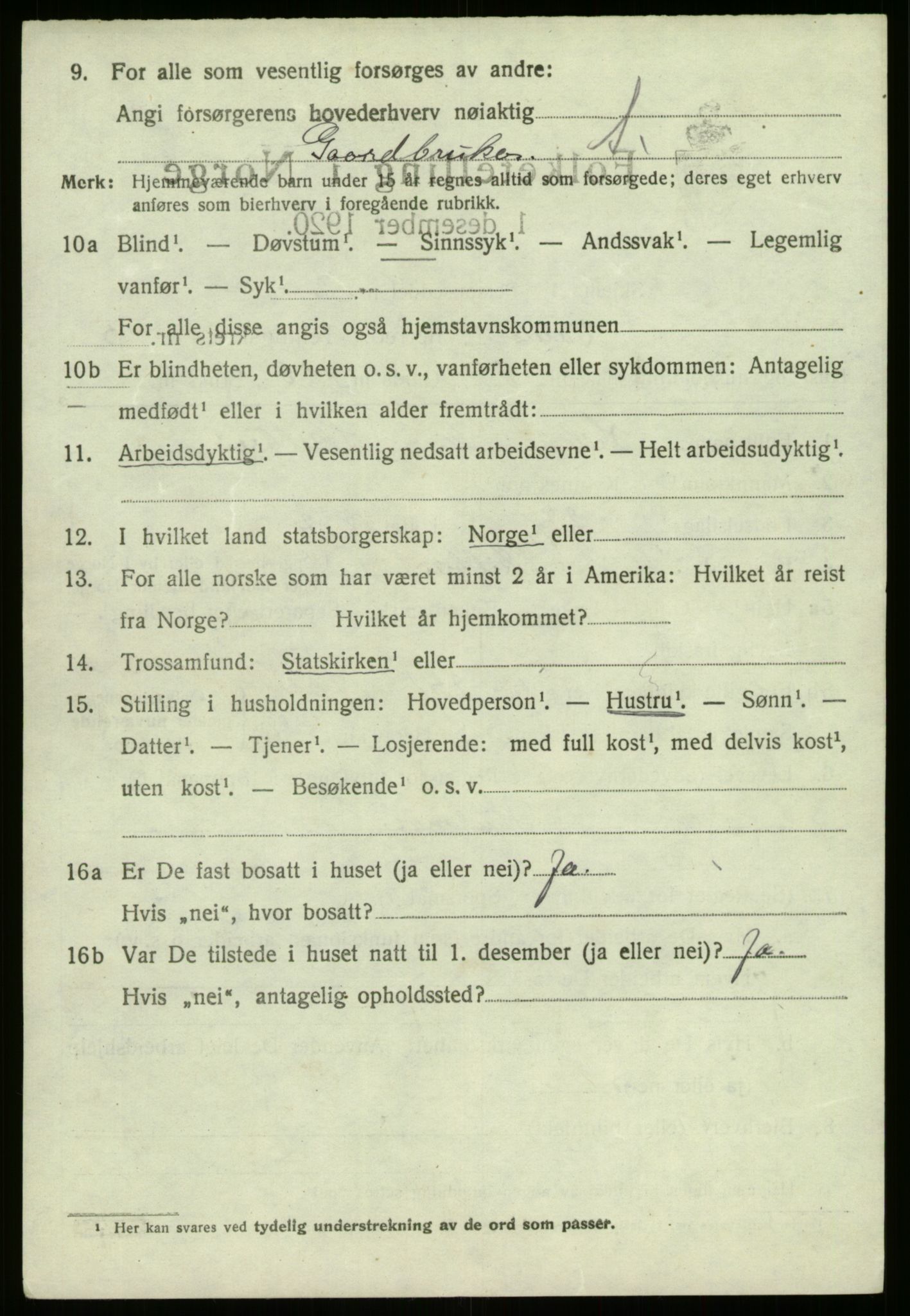 SAB, 1920 census for Gaular, 1920, p. 6677