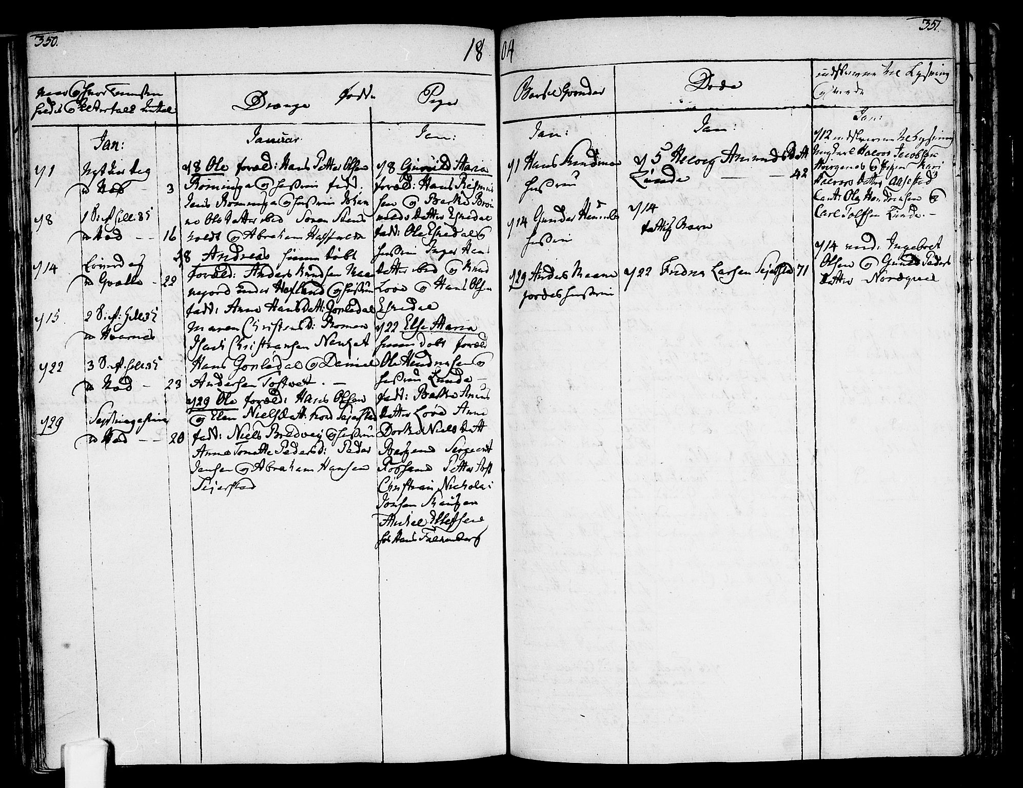 Hedrum kirkebøker, AV/SAKO-A-344/F/Fa/L0002: Parish register (official) no. I 2, 1785-1807, p. 350-351