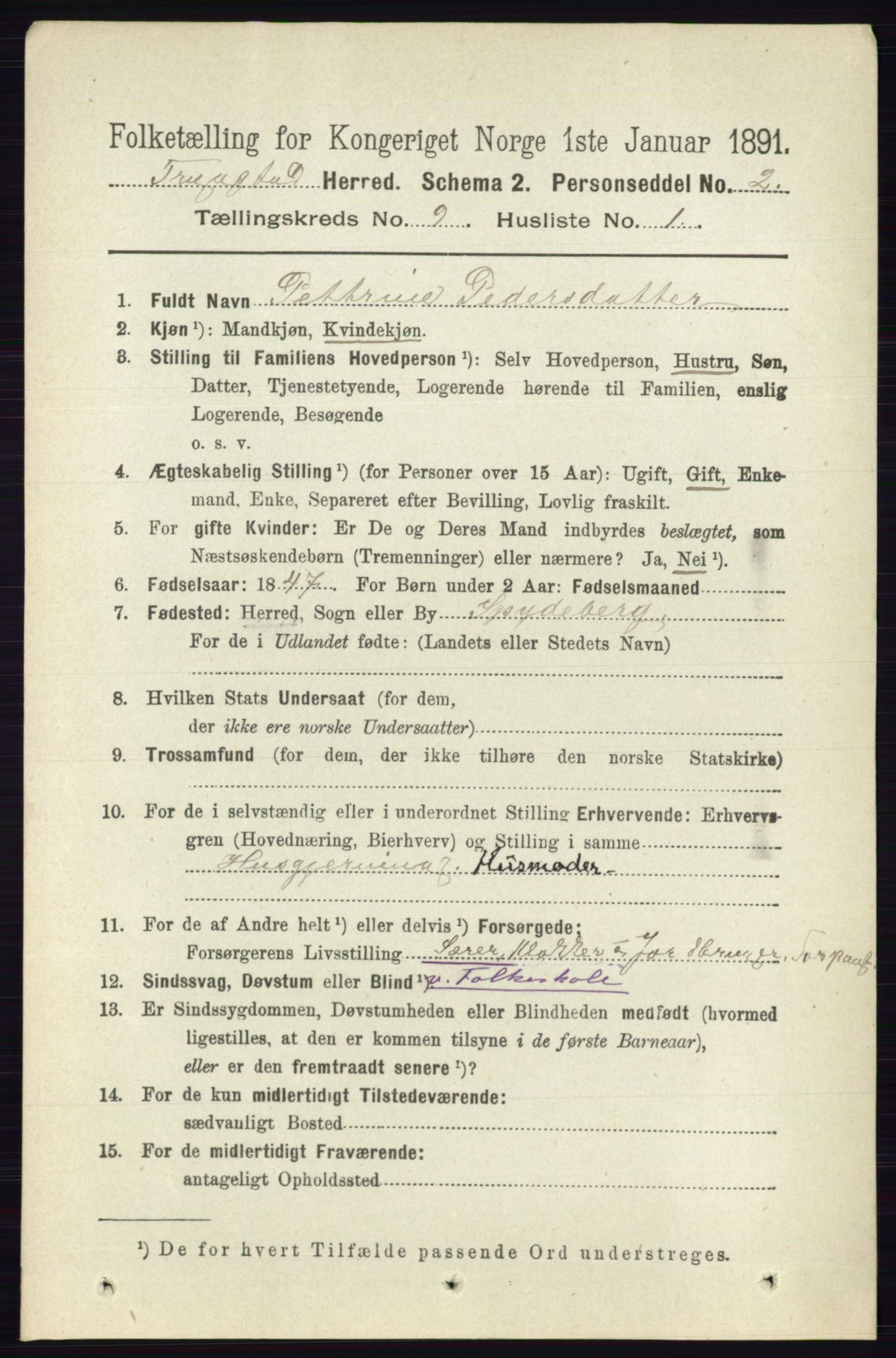 RA, 1891 Census for 0122 Trøgstad, 1891, p. 3893