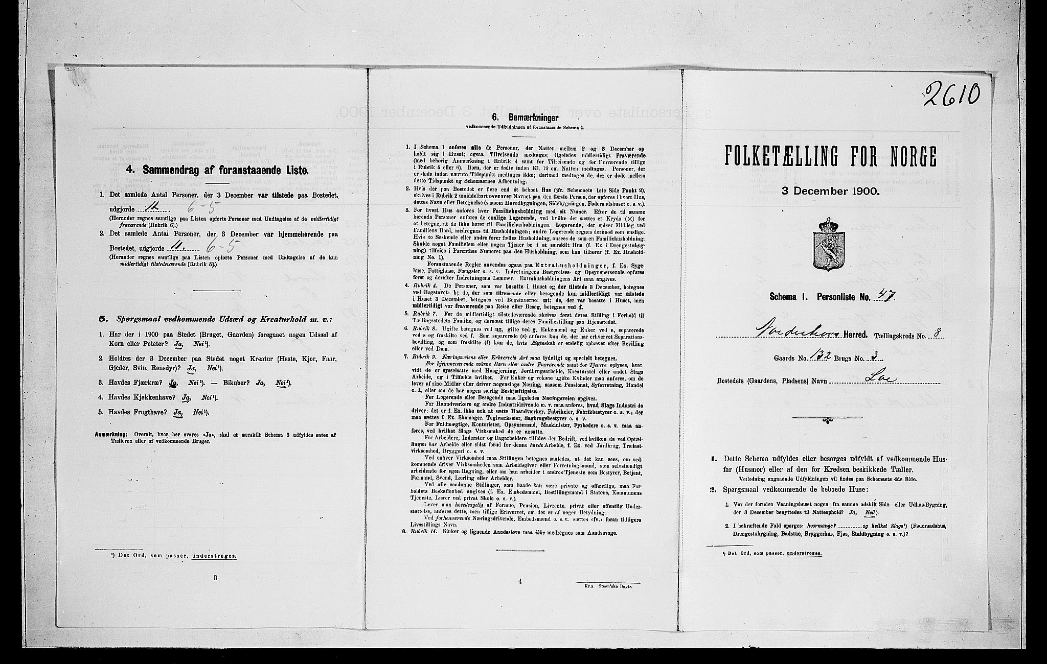 RA, 1900 census for Norderhov, 1900, p. 1704