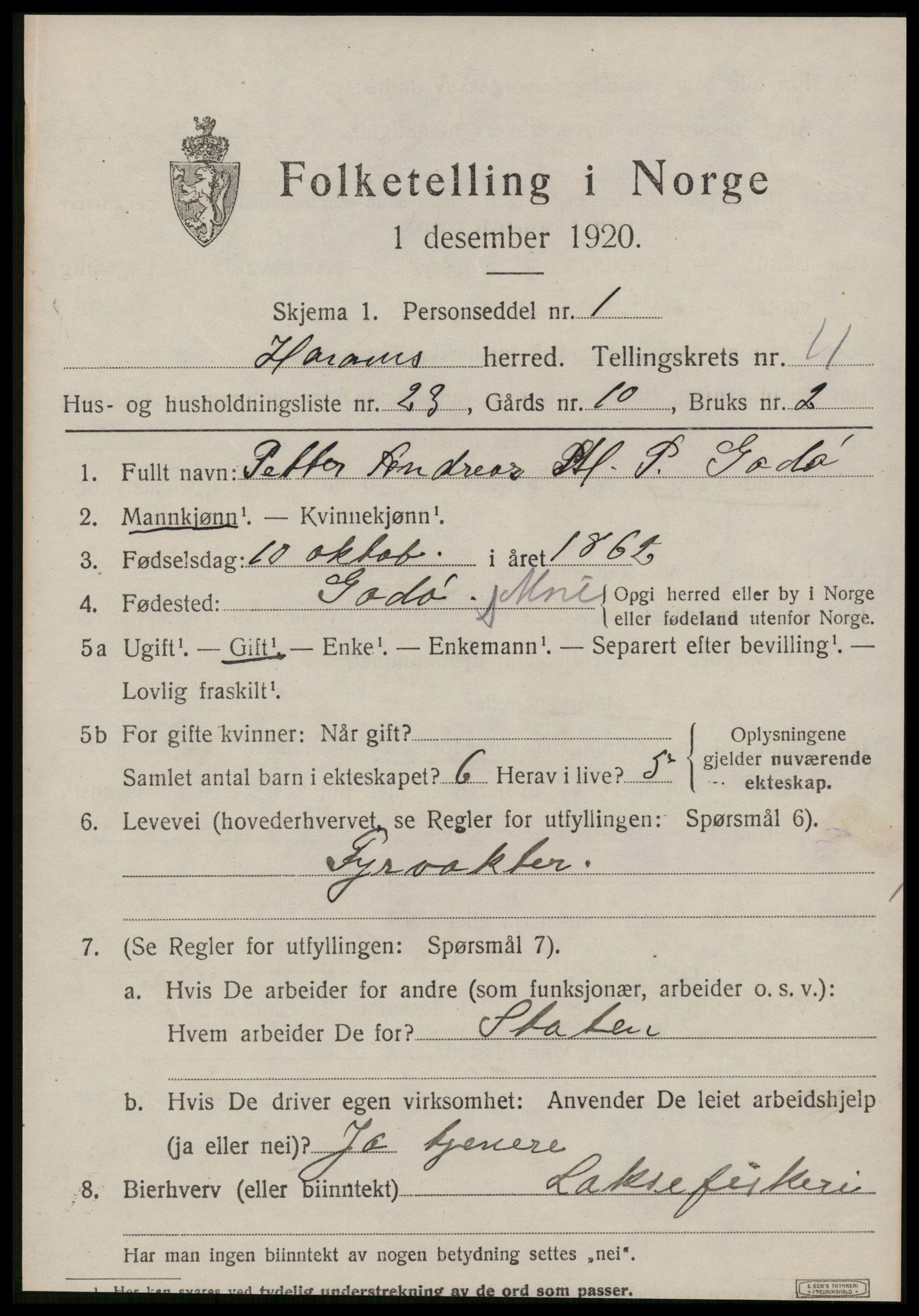 SAT, 1920 census for Haram, 1920, p. 6531