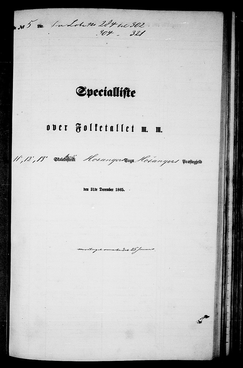 RA, 1865 census for Hosanger, 1865, p. 77