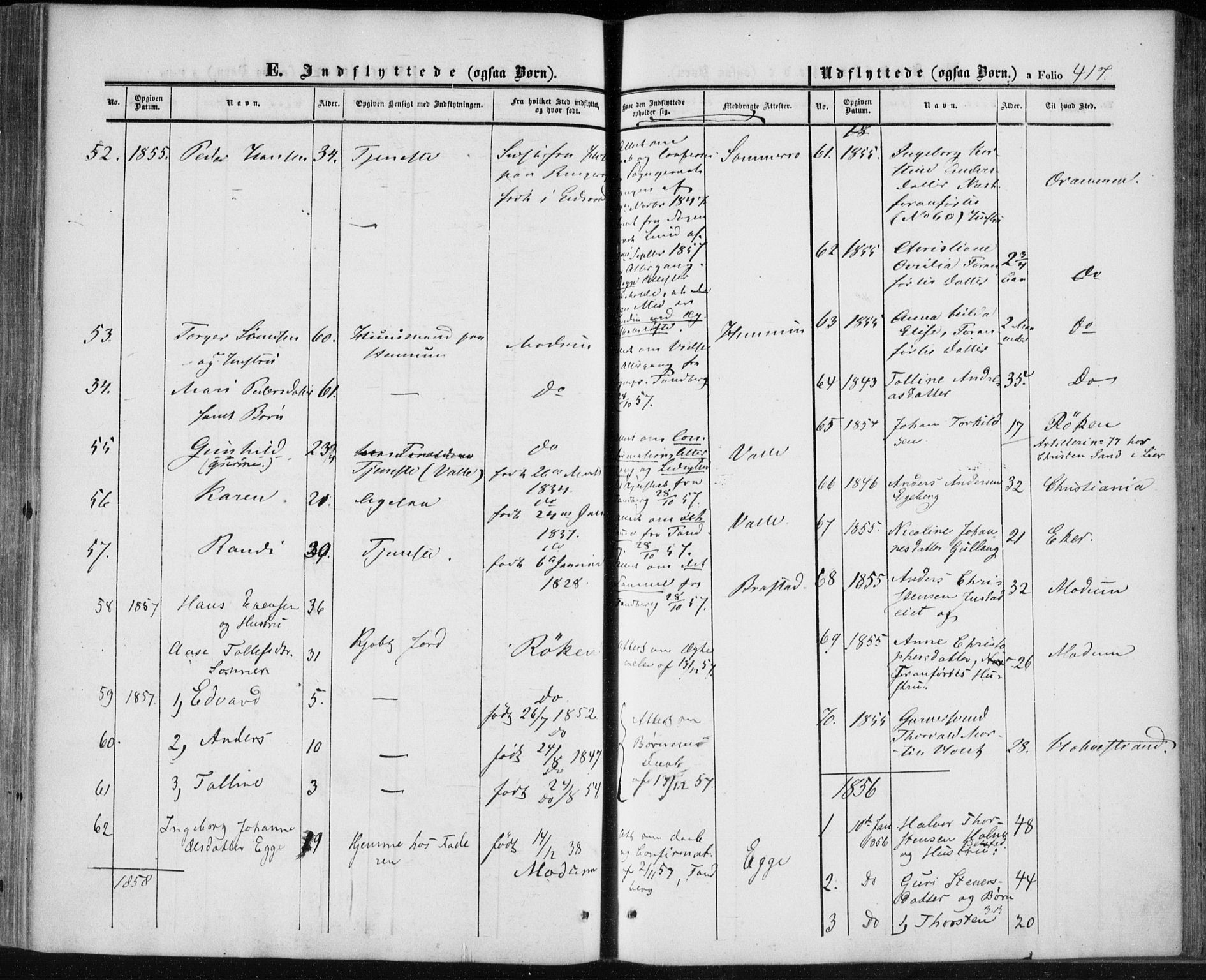 Lier kirkebøker, AV/SAKO-A-230/F/Fa/L0012: Parish register (official) no. I 12, 1854-1864, p. 417