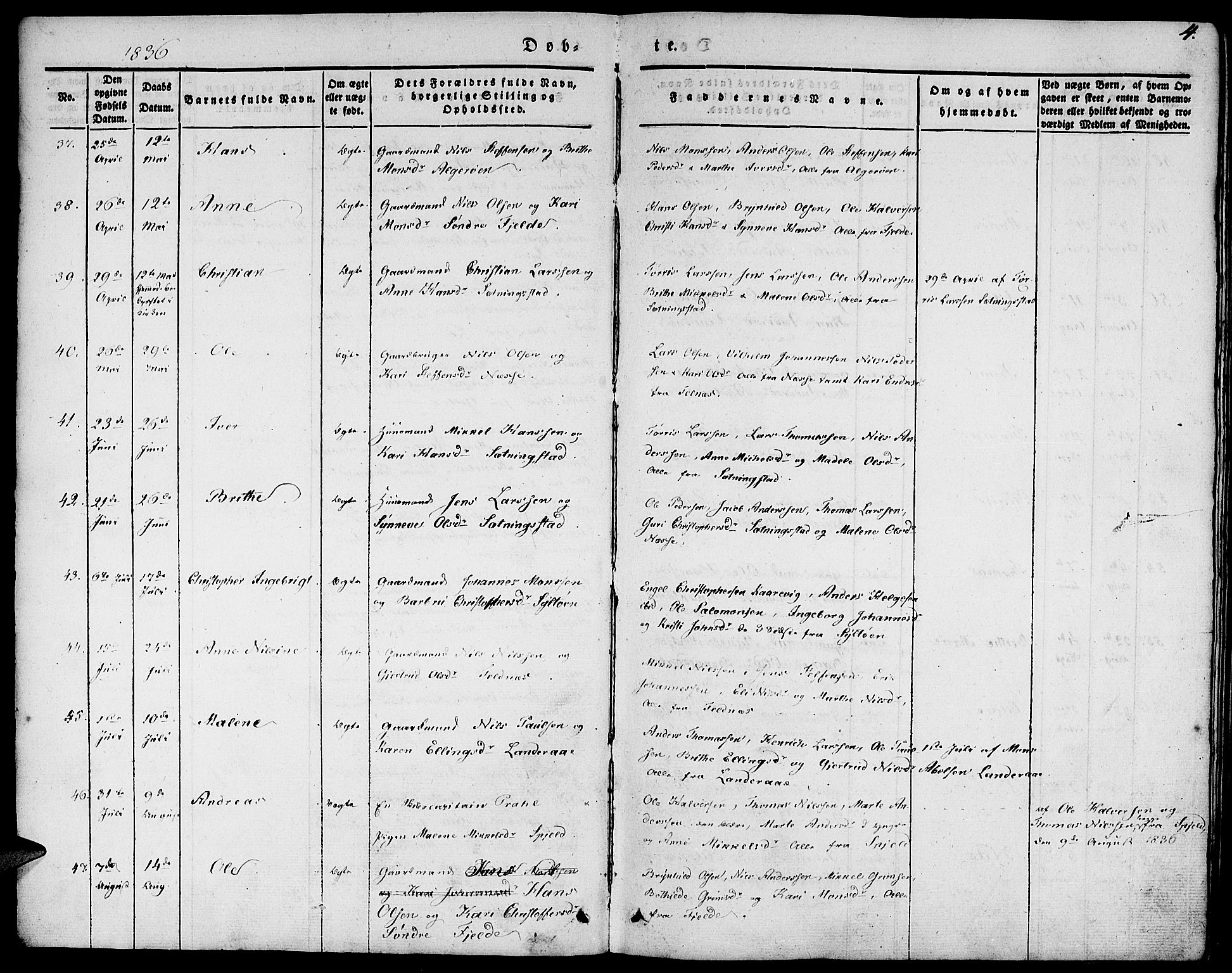 Fjell sokneprestembete, AV/SAB-A-75301/H/Haa: Parish register (official) no. A 1, 1835-1850, p. 4