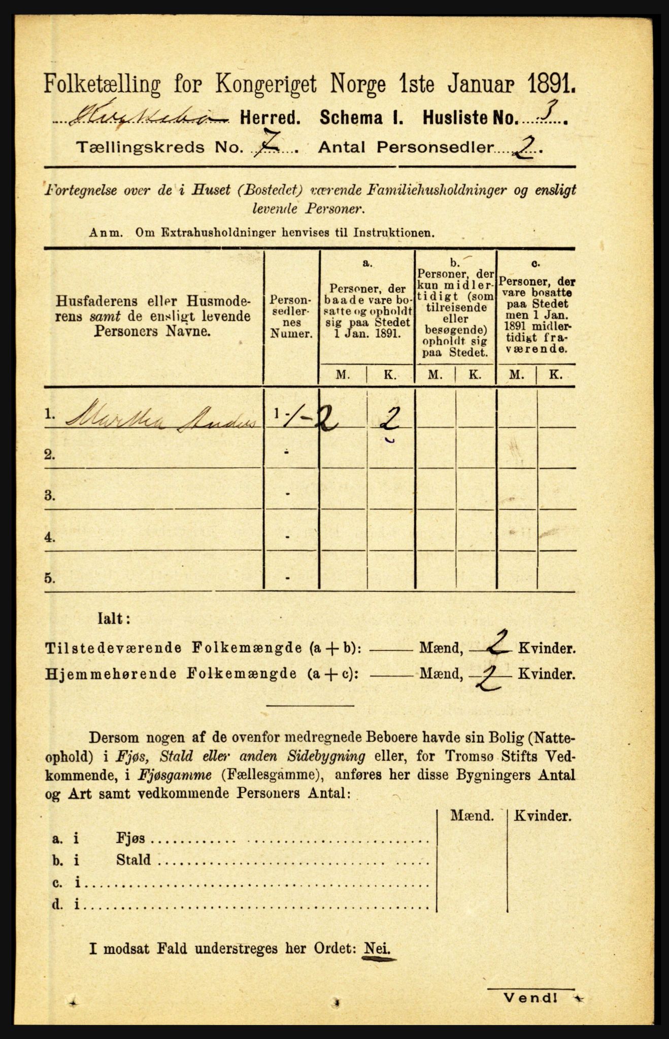 RA, 1891 census for 1416 Kyrkjebø, 1891, p. 1808