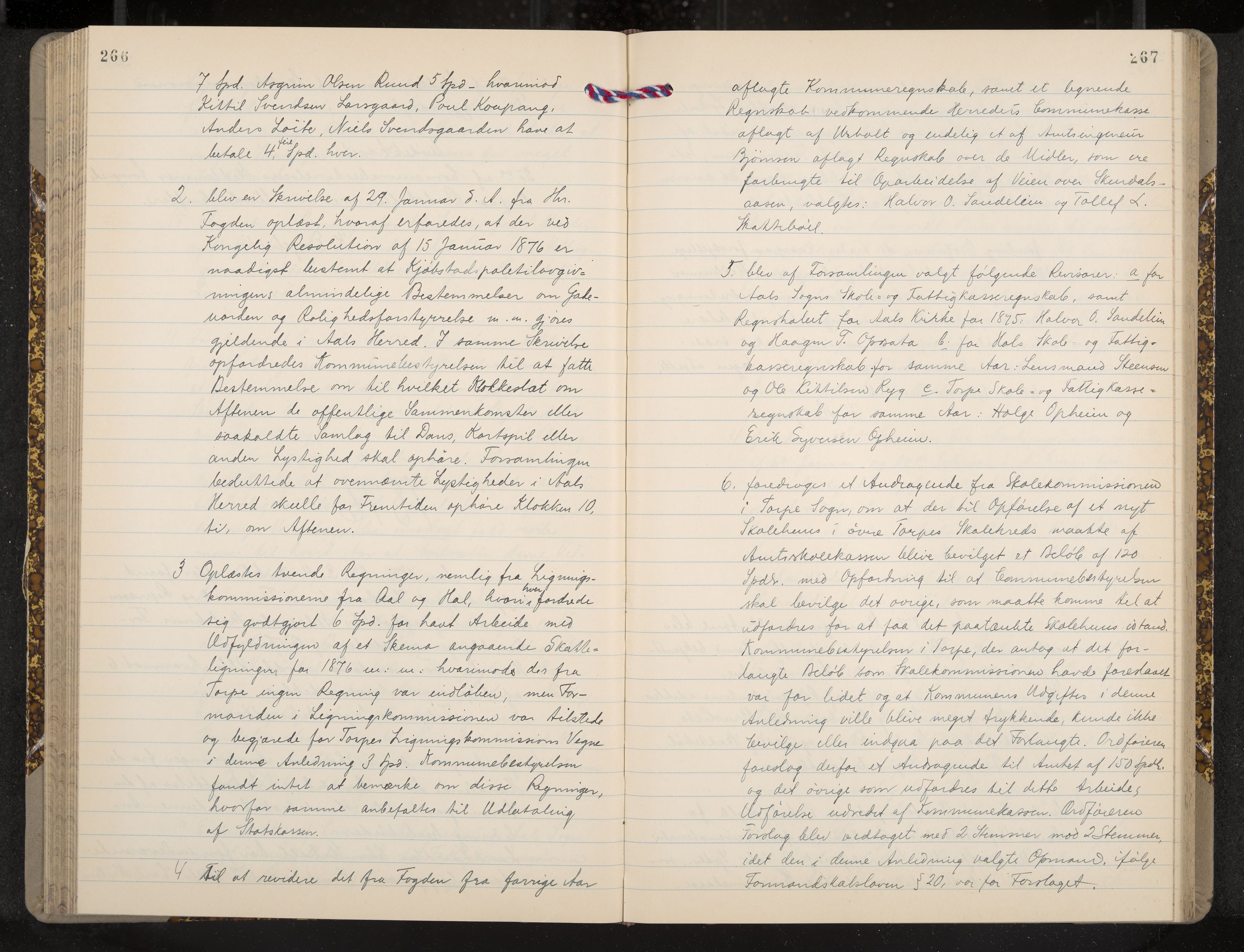 Ål formannskap og sentraladministrasjon, IKAK/0619021/A/Aa/L0003: Utskrift av møtebok, 1864-1880, p. 266-267