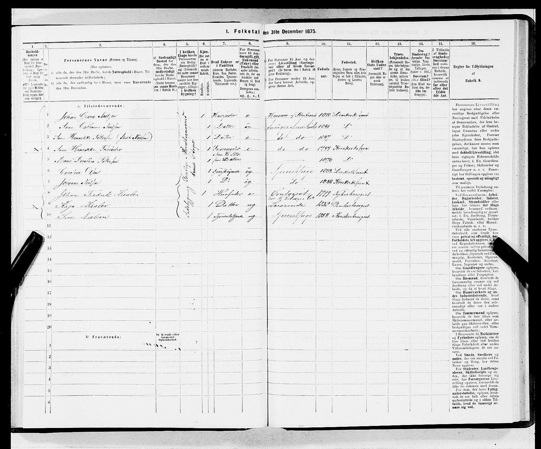 SAB, 1875 census for 1301 Bergen, 1875, p. 3499