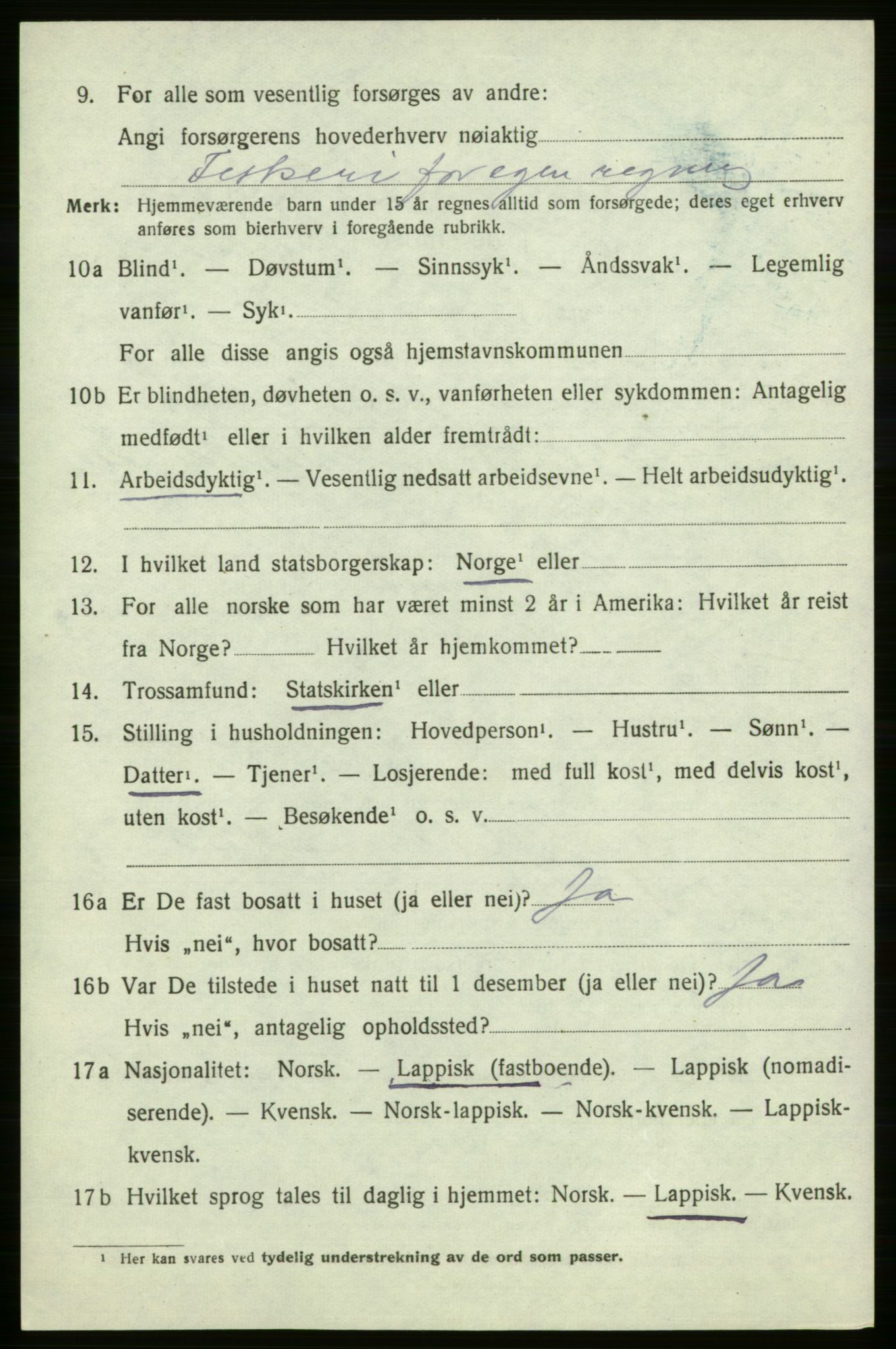 SATØ, 1920 census for , 1920, p. 1597