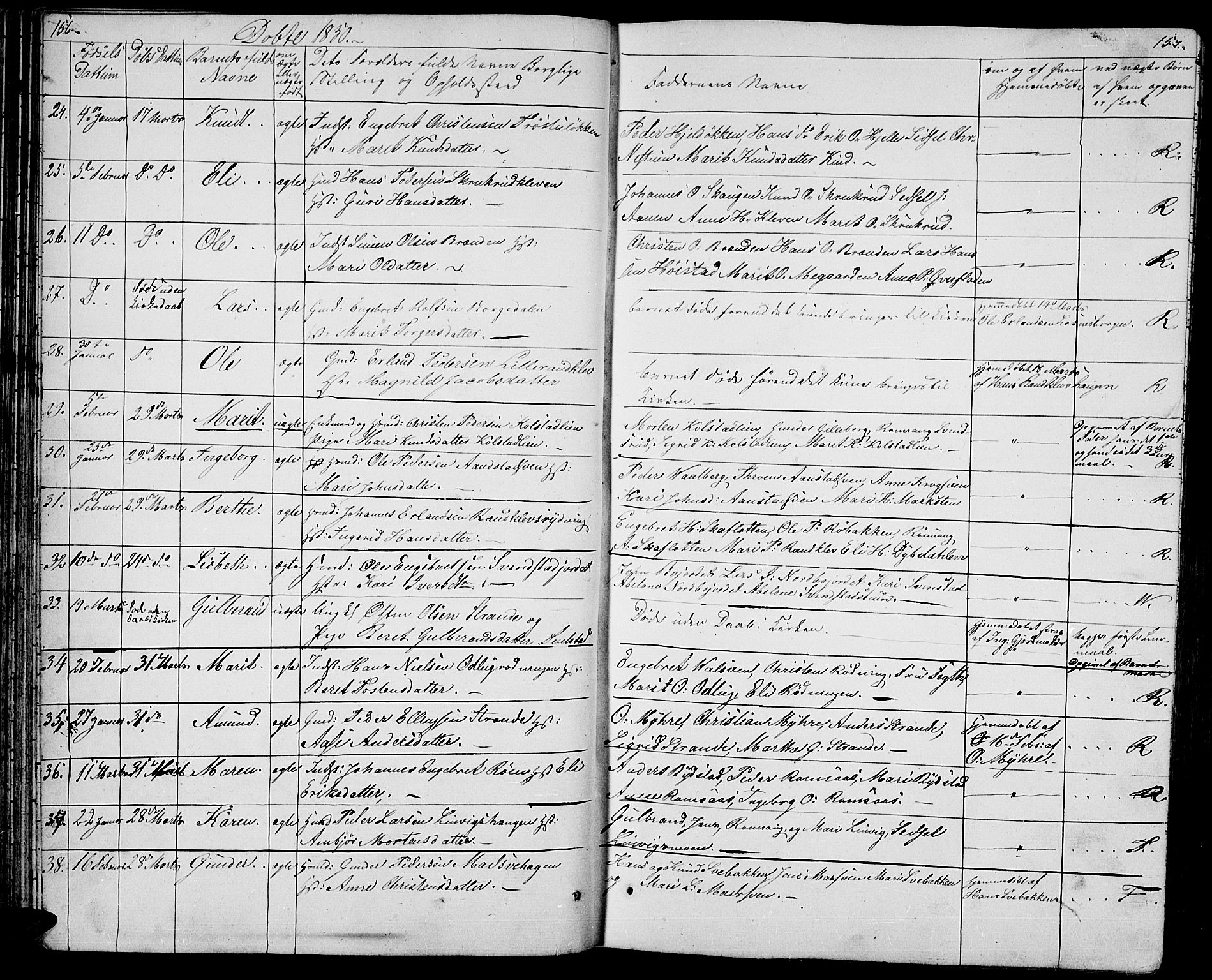 Ringebu prestekontor, AV/SAH-PREST-082/H/Ha/Hab/L0002: Parish register (copy) no. 2, 1839-1853, p. 156-157