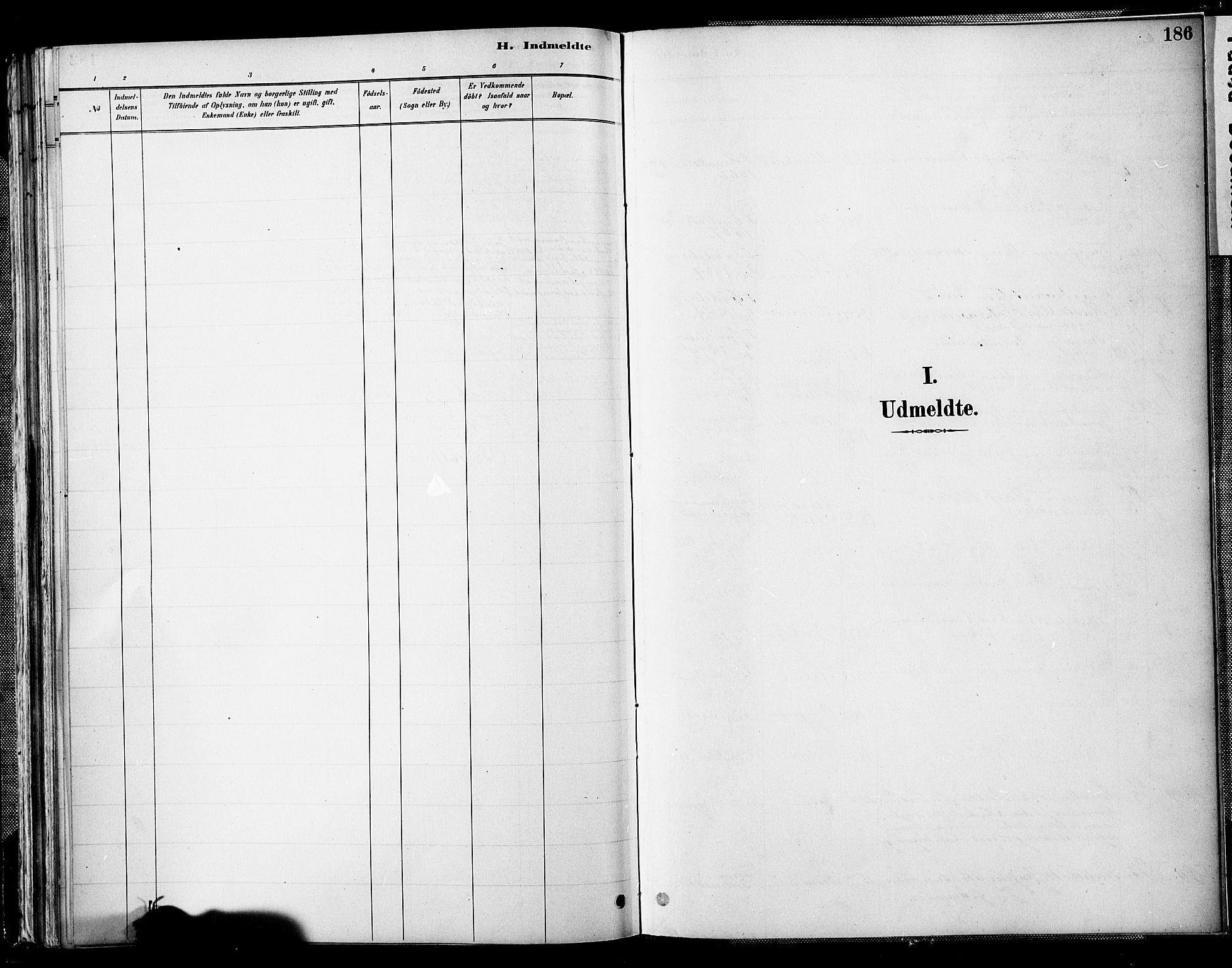 Spydeberg prestekontor Kirkebøker, SAO/A-10924/F/Fb/L0001: Parish register (official) no. II 1, 1886-1907, p. 186