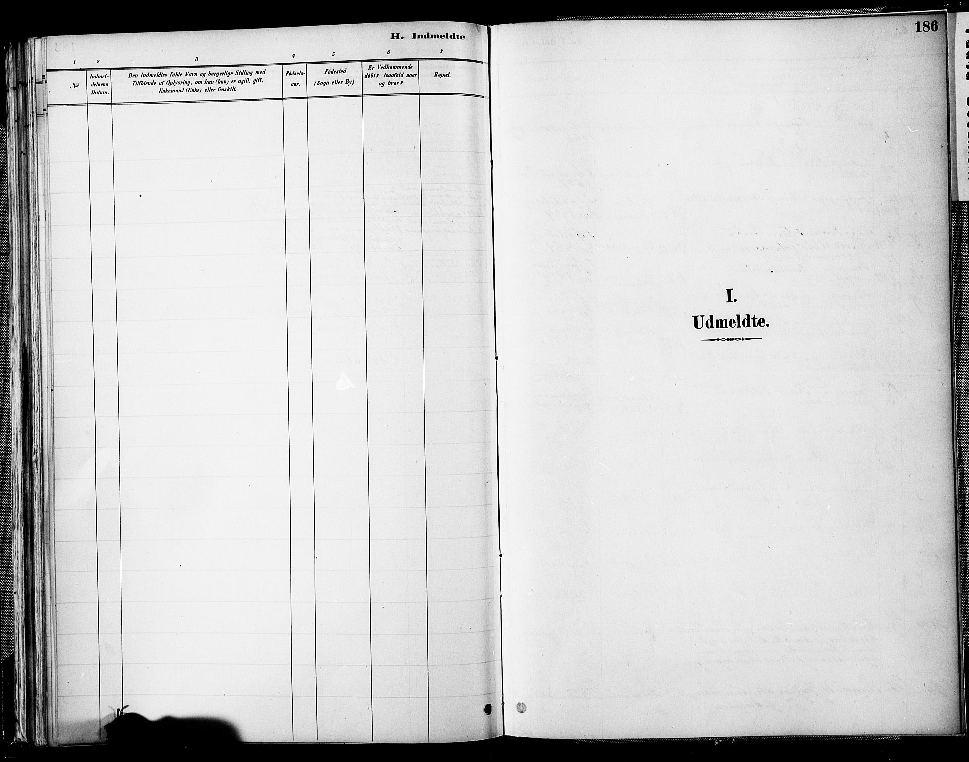 Spydeberg prestekontor Kirkebøker, AV/SAO-A-10924/F/Fb/L0001: Parish register (official) no. II 1, 1886-1907, p. 186
