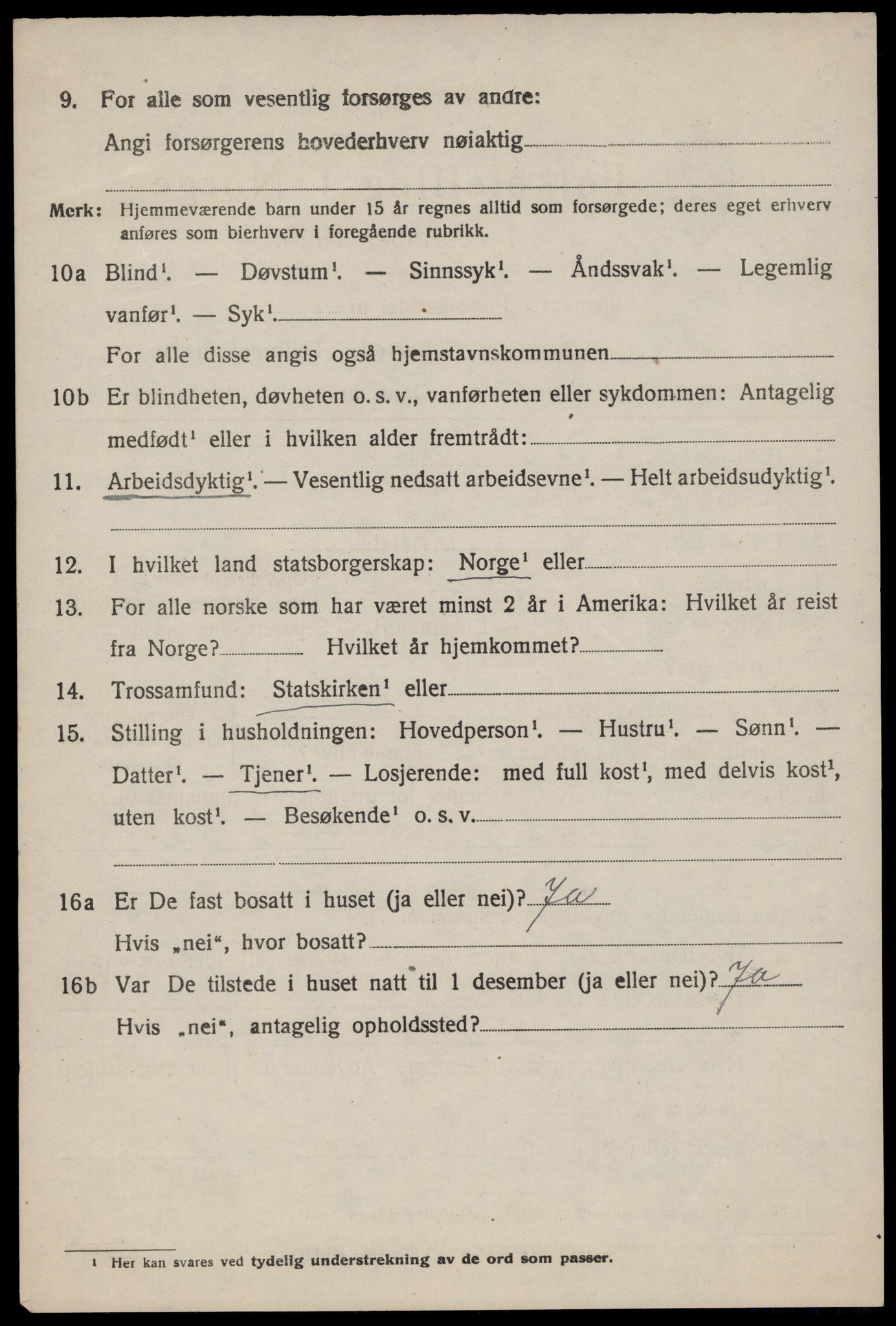 SAST, 1920 census for Finnøy, 1920, p. 1297