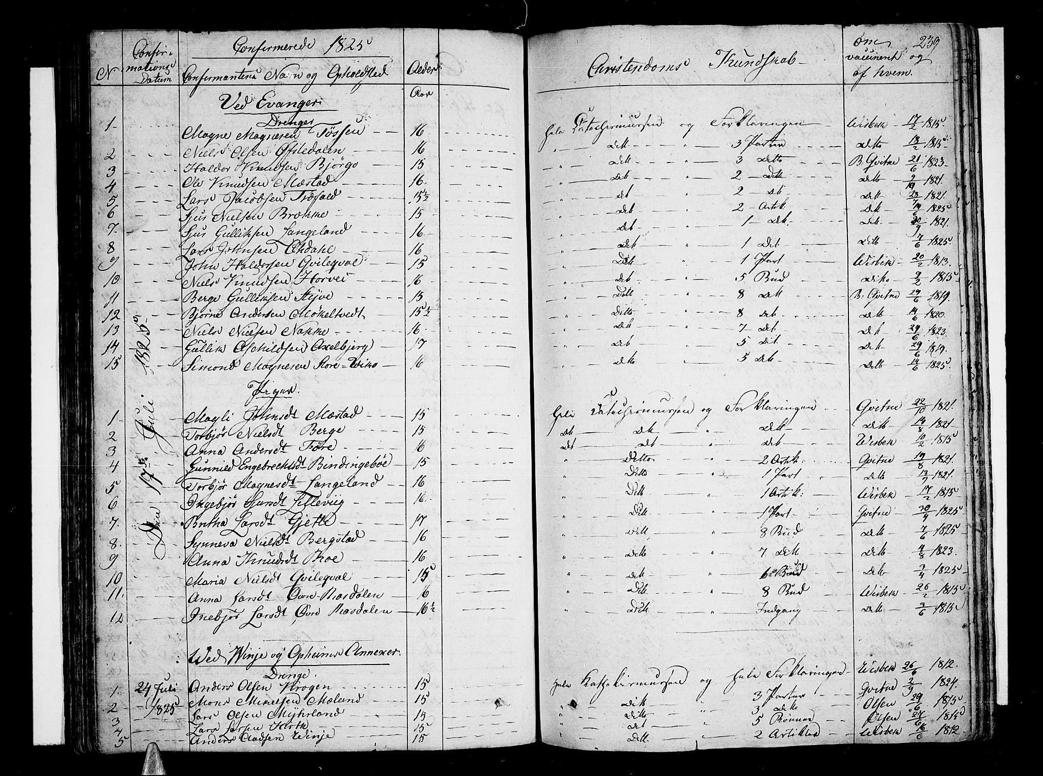 Voss sokneprestembete, AV/SAB-A-79001/H/Haa: Parish register (official) no. A 12, 1823-1837, p. 239