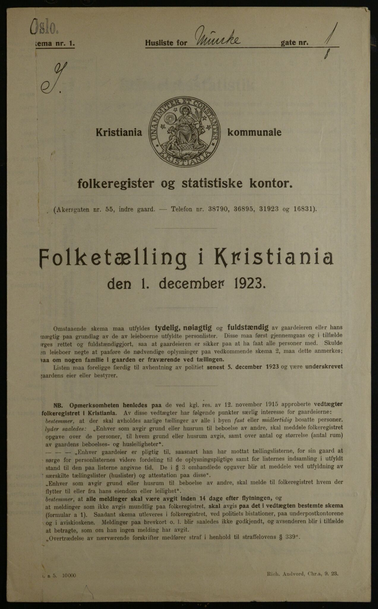 OBA, Municipal Census 1923 for Kristiania, 1923, p. 74876