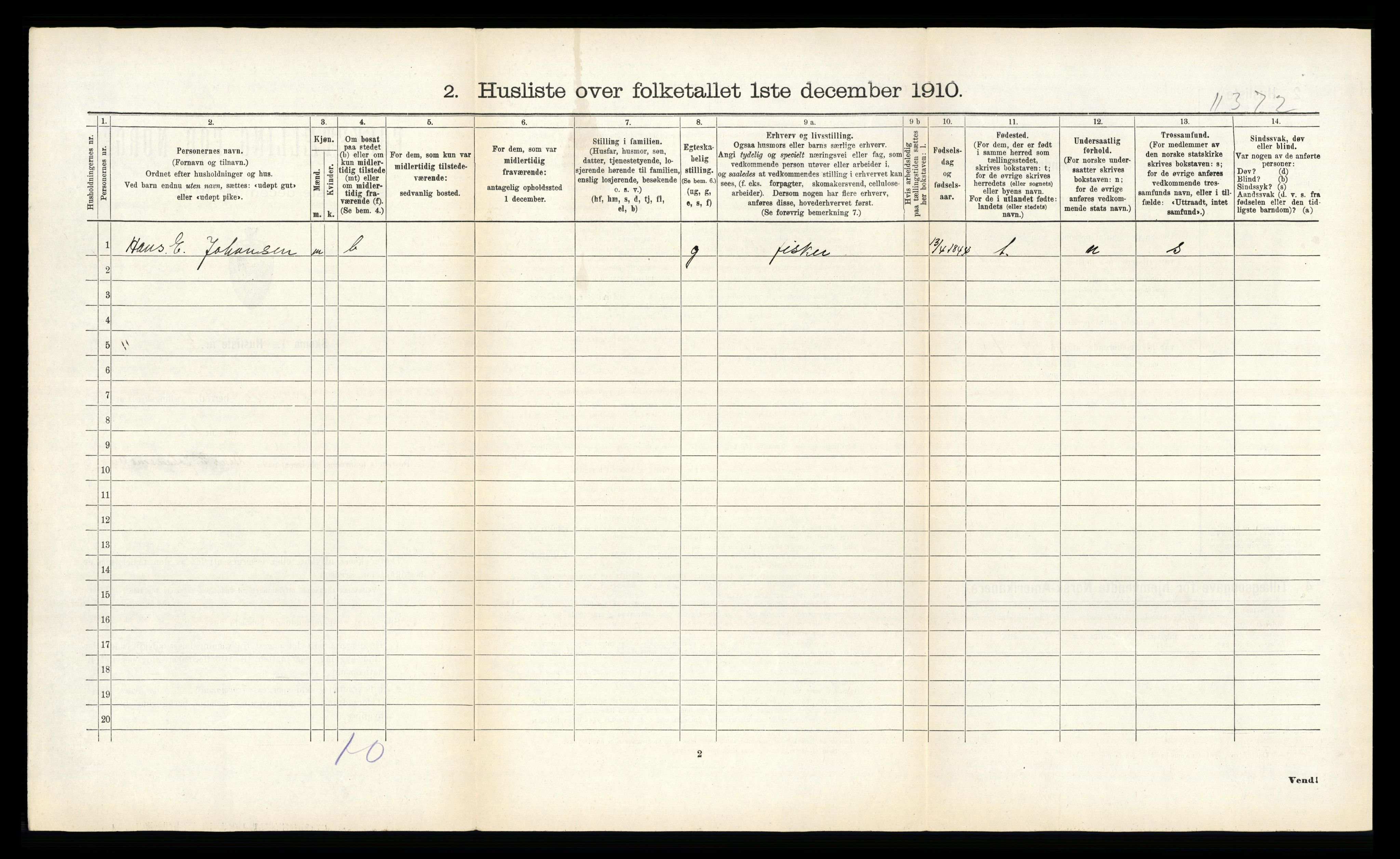 RA, 1910 census for Dønnes, 1910, p. 209