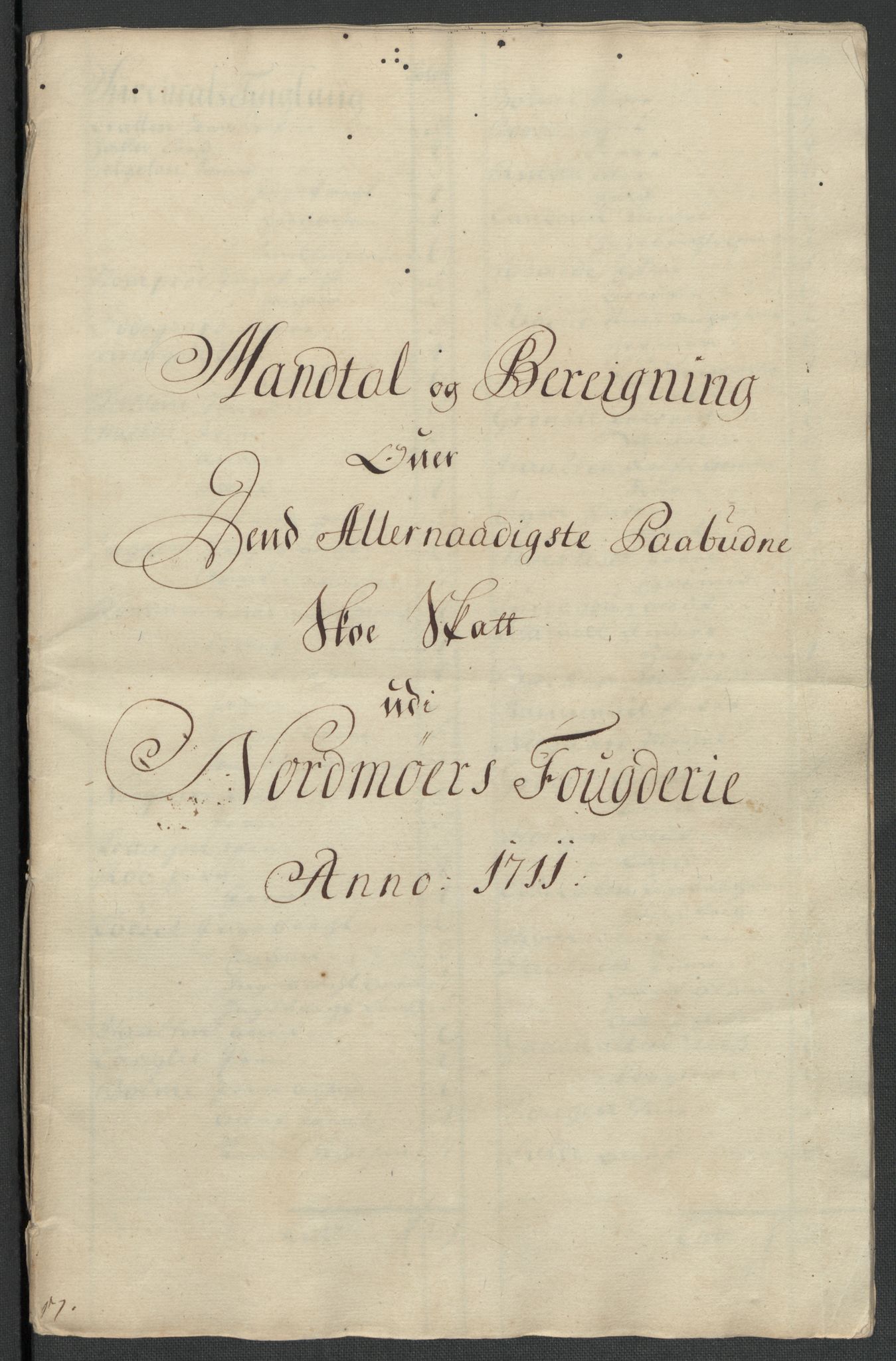Rentekammeret inntil 1814, Reviderte regnskaper, Fogderegnskap, RA/EA-4092/R56/L3745: Fogderegnskap Nordmøre, 1711, p. 313