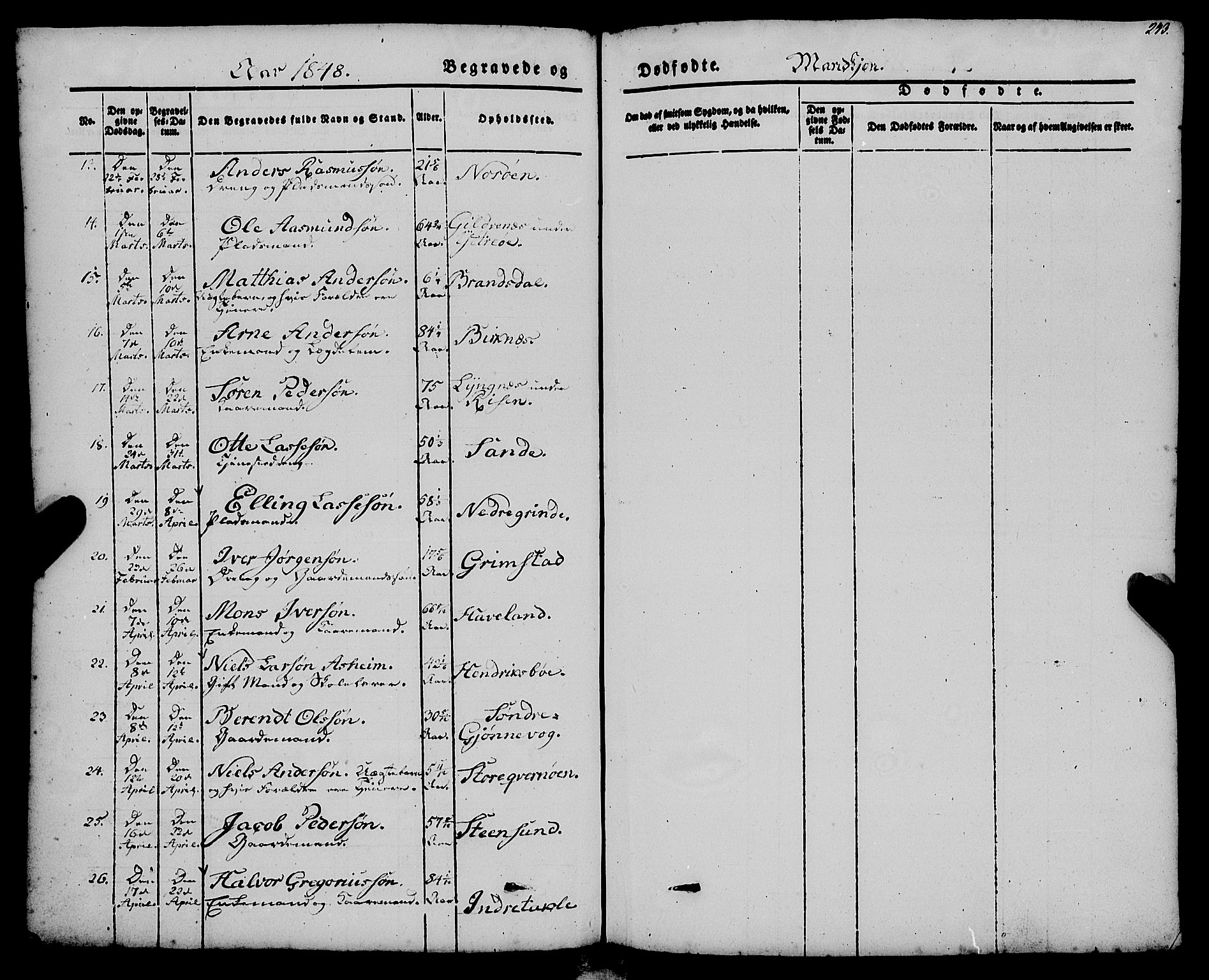 Gulen sokneprestembete, SAB/A-80201/H/Haa/Haaa/L0021: Parish register (official) no. A 21, 1848-1858, p. 243
