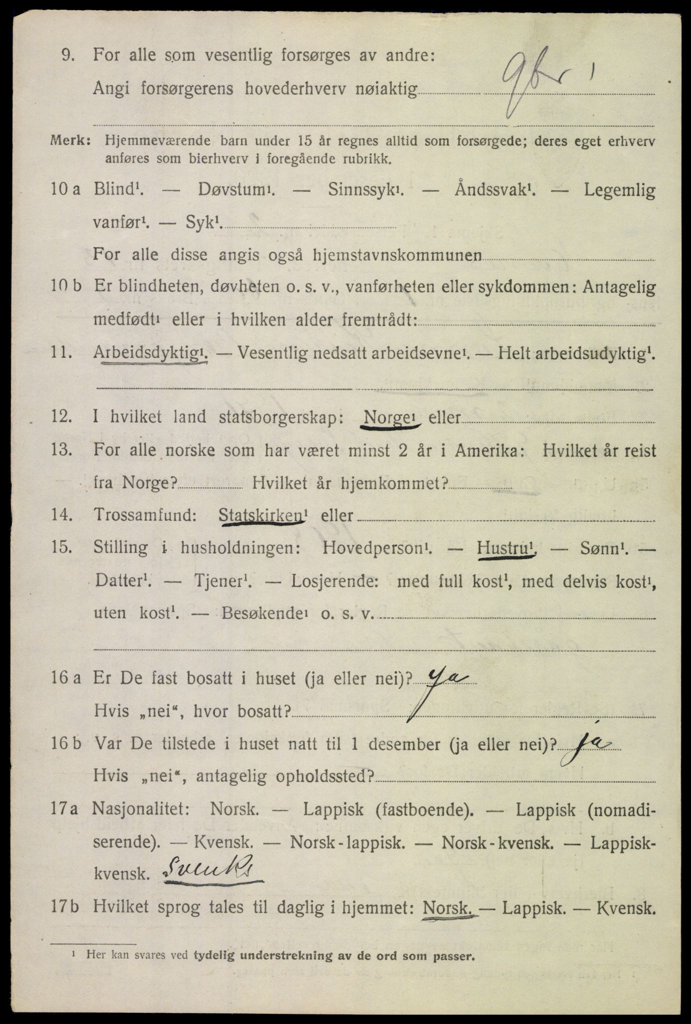 SAT, 1920 census for Evenes, 1920, p. 11897