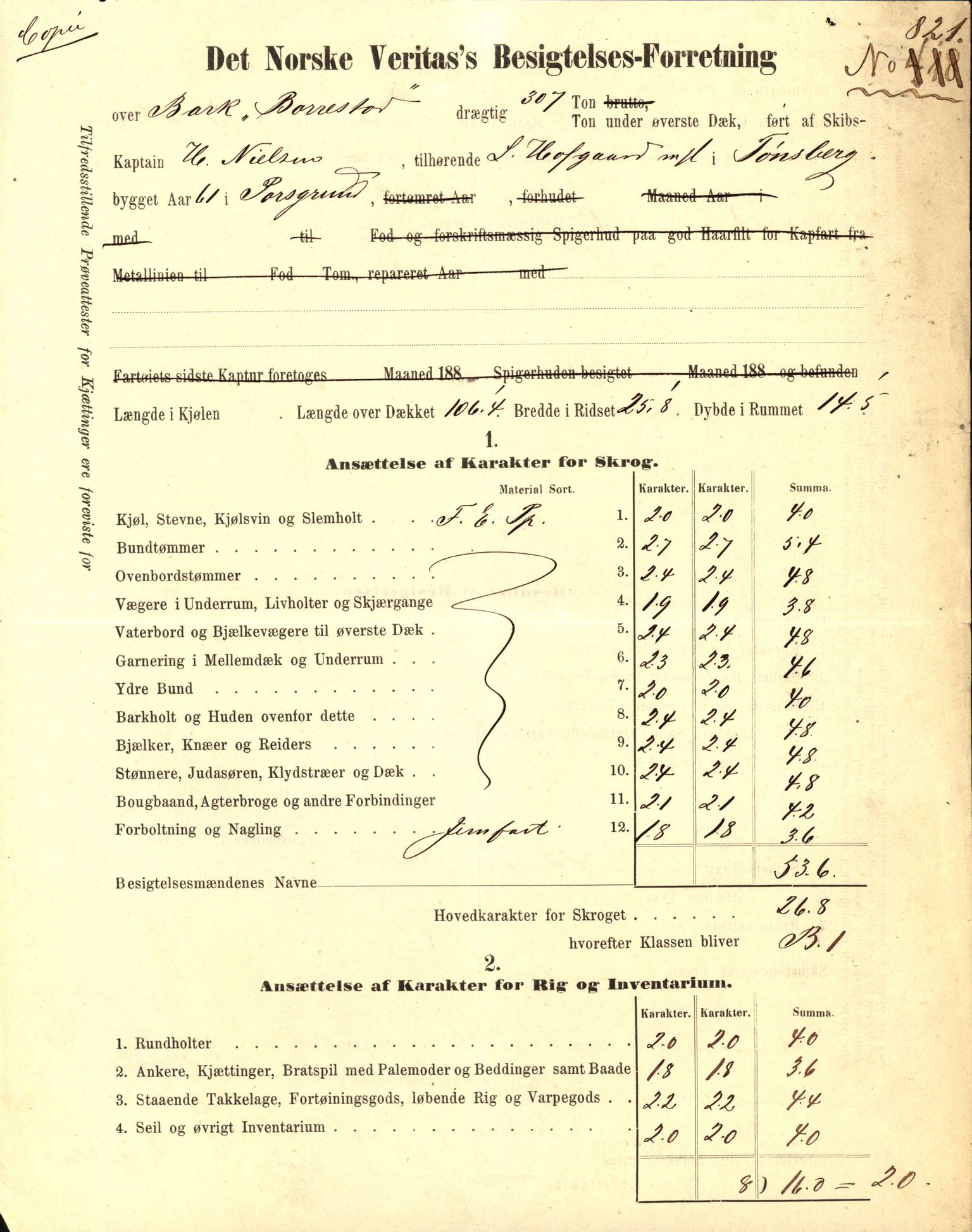 Pa 63 - Østlandske skibsassuranceforening, VEMU/A-1079/G/Ga/L0015/0001: Havaridokumenter / Borrestad, BertHA Rød, Lainetar, Laura, 1882, p. 9