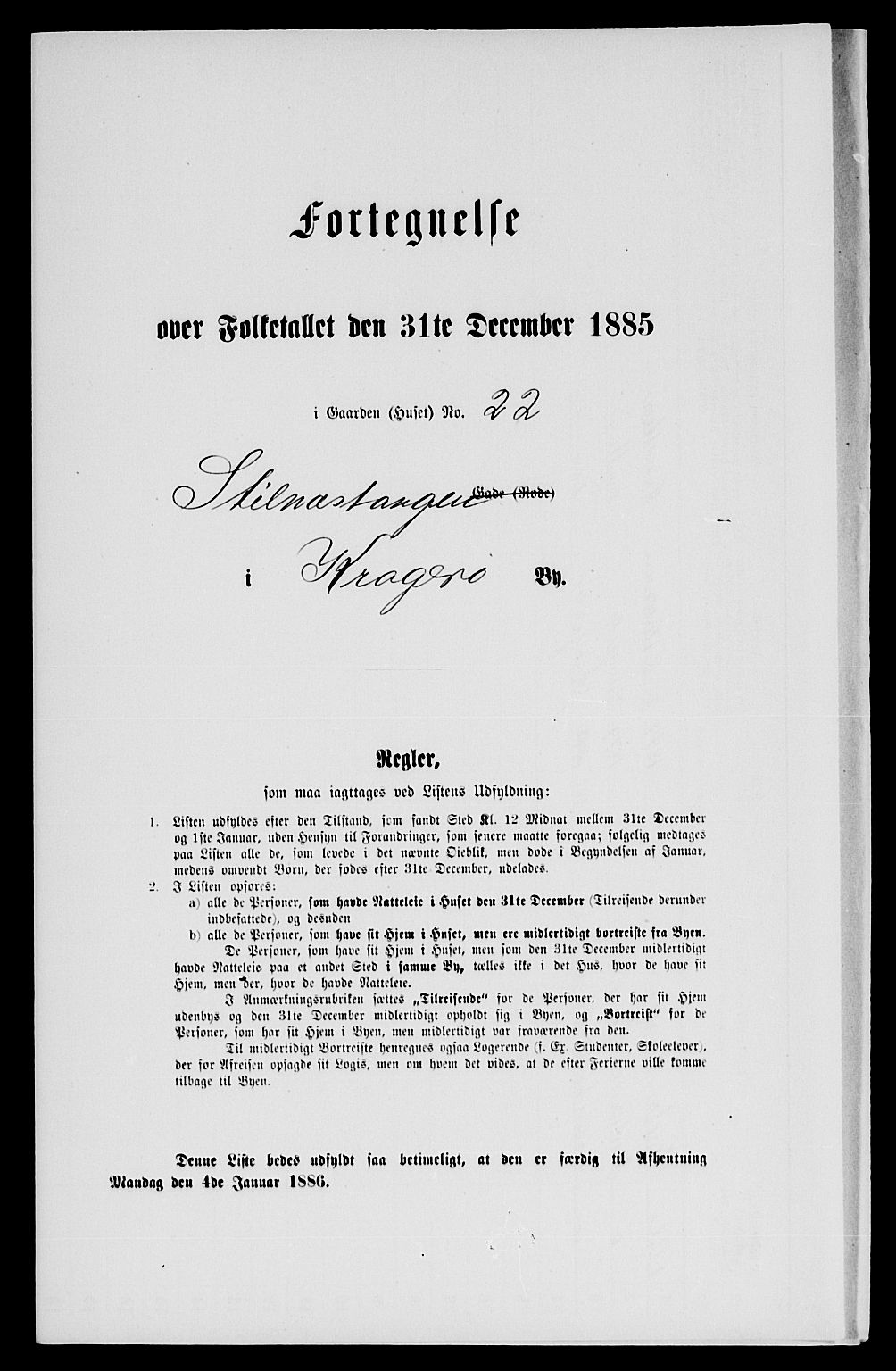 SAKO, 1885 census for 0801 Kragerø, 1885, p. 46