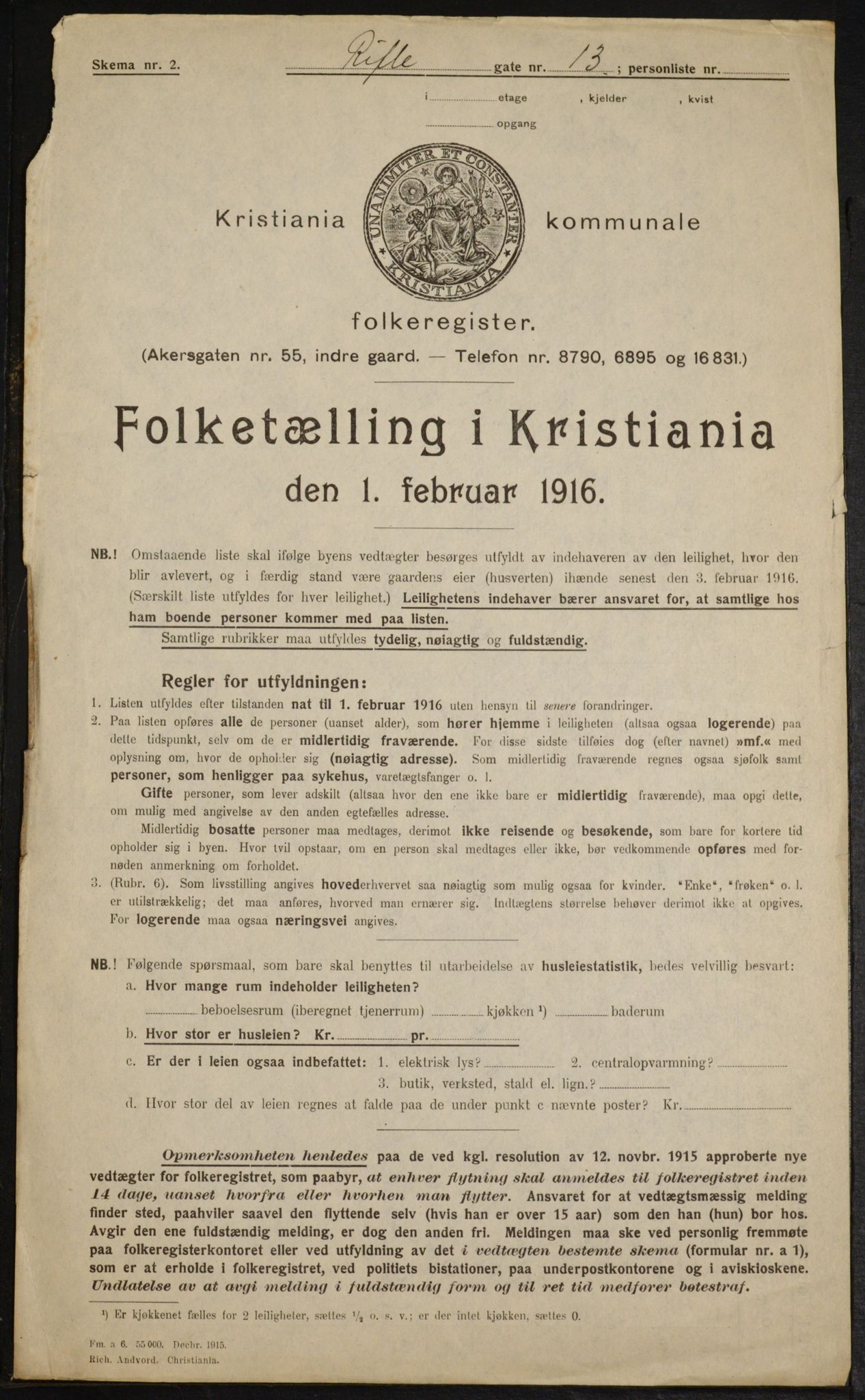 OBA, Municipal Census 1916 for Kristiania, 1916, p. 85333